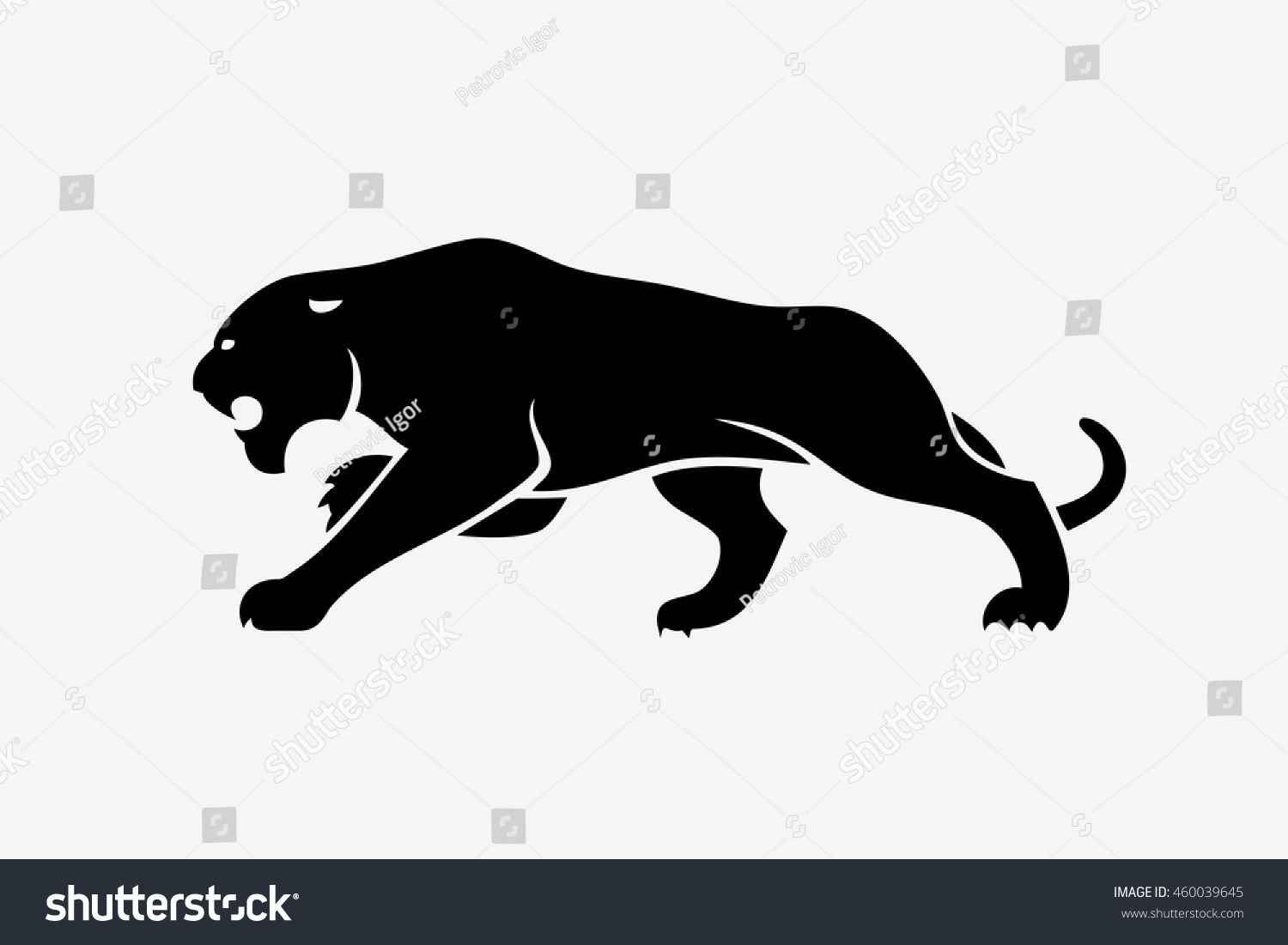 Пантера логотип лижет лапу