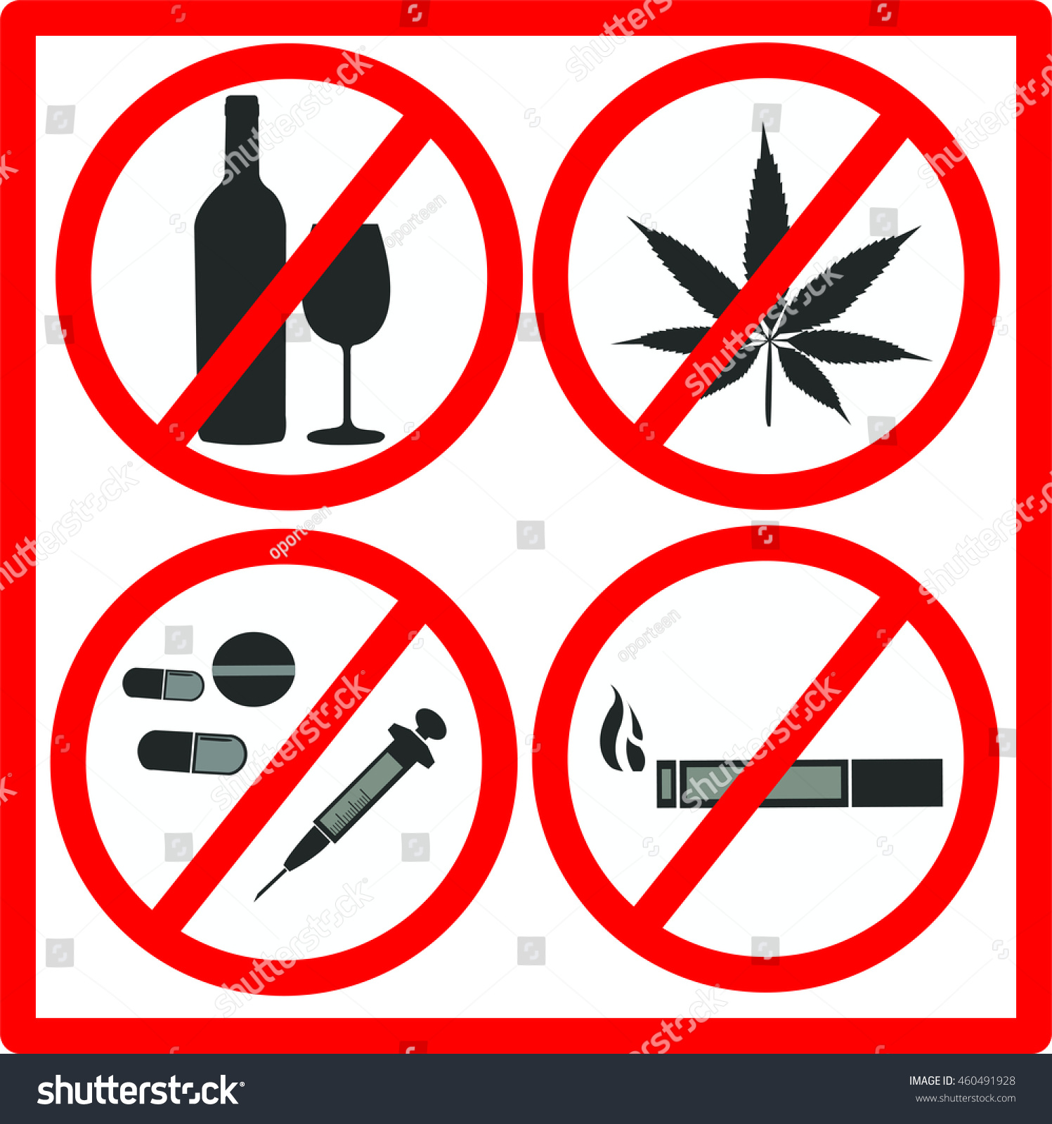 Stop Addictive Substance Stock Vector (Royalty Free) 460491928 ...