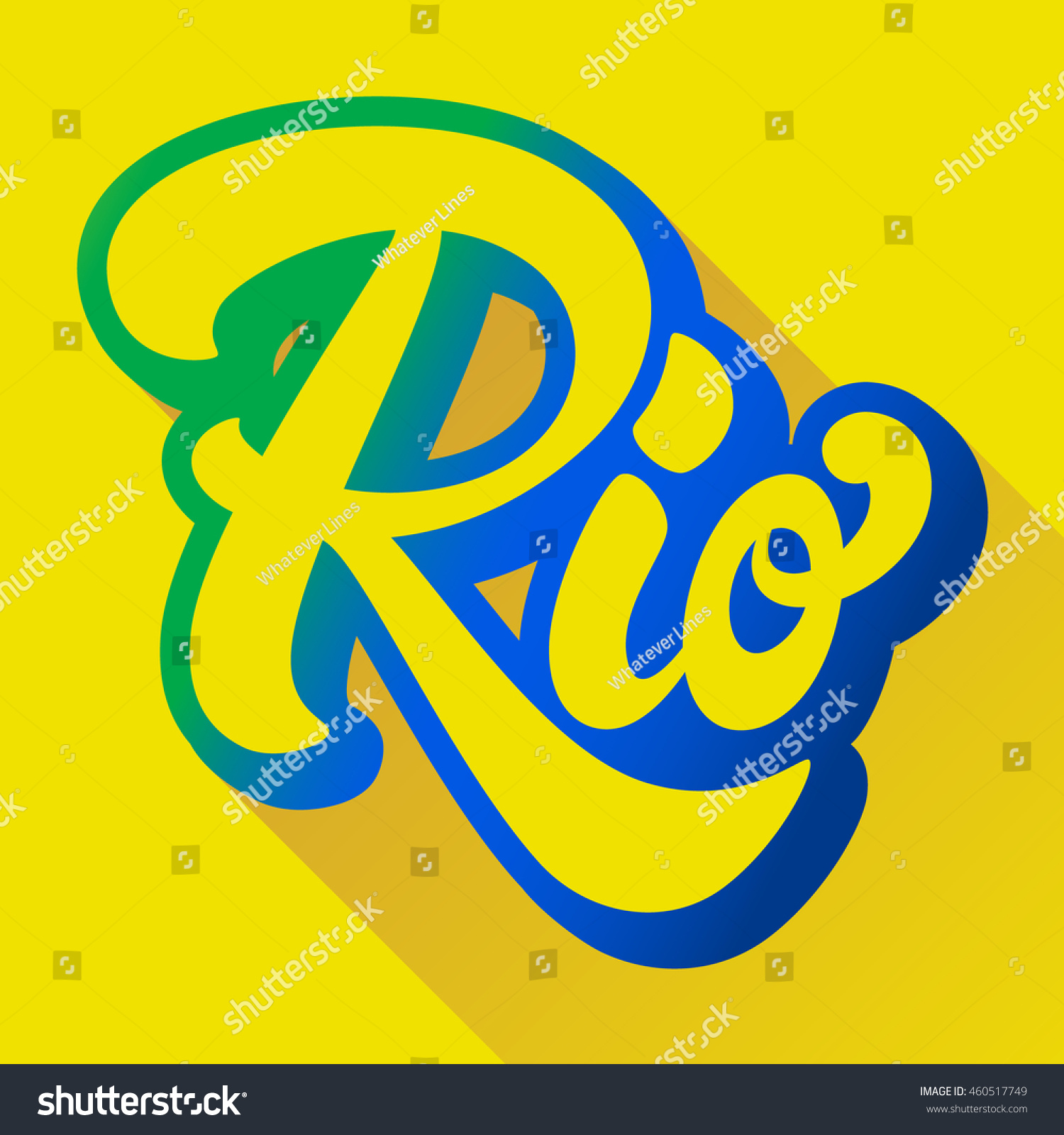 Rio Hand Drawn Lettering Design Vector Stock Vector (Royalty Free ...