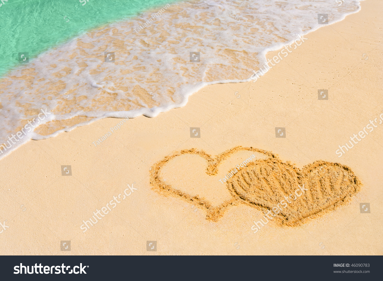 Drawing Connected Hearts On Beach Love Stock Photo 46090783 | Shutterstock