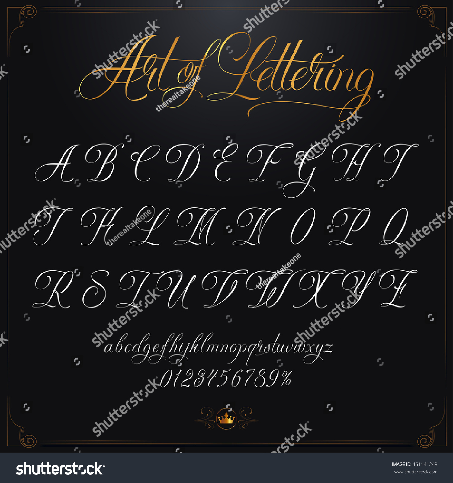 Hand Drawn Vector Calligraphy Tattoo Alphabet Stock Vector (Royalty ...