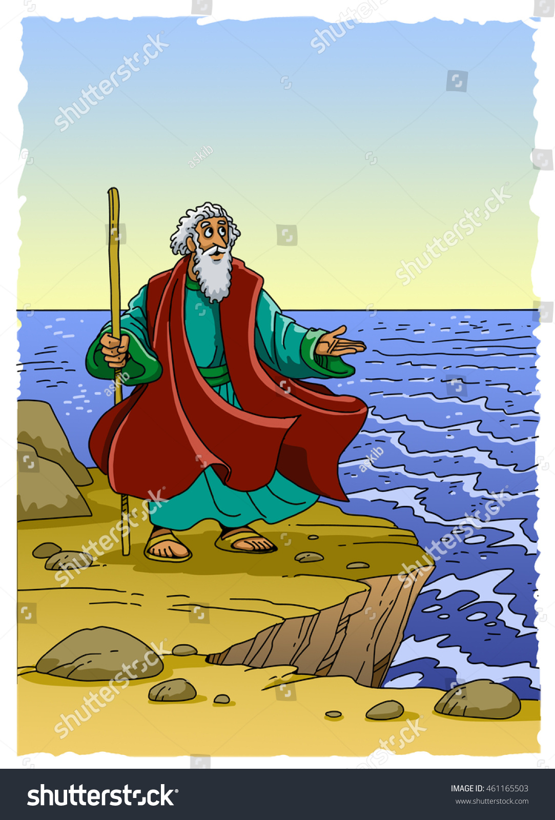 Apostle John On Island Receives Book Stock Illustration 461165503 ...