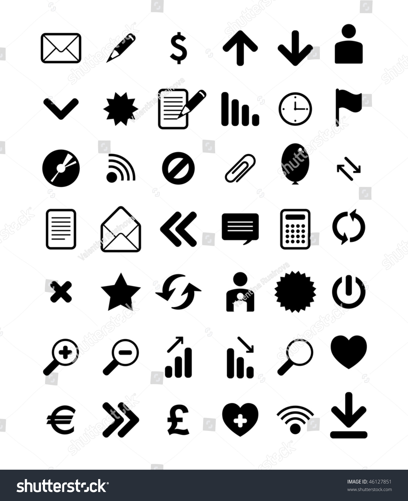 Vector Set Black Web Icons Stock Vector (Royalty Free) 46127851 ...