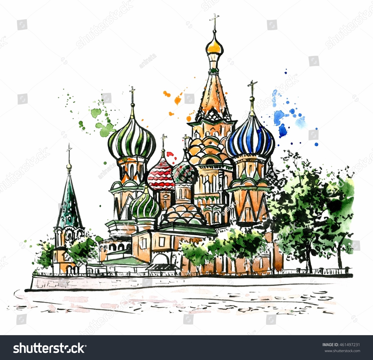 Храм Василия Блаженного Москва вектор