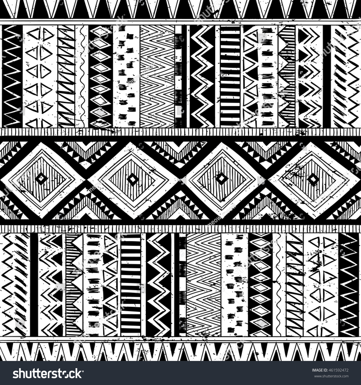 Black White Tribal Navajo Vector Seamless Stock Vector (Royalty Free ...