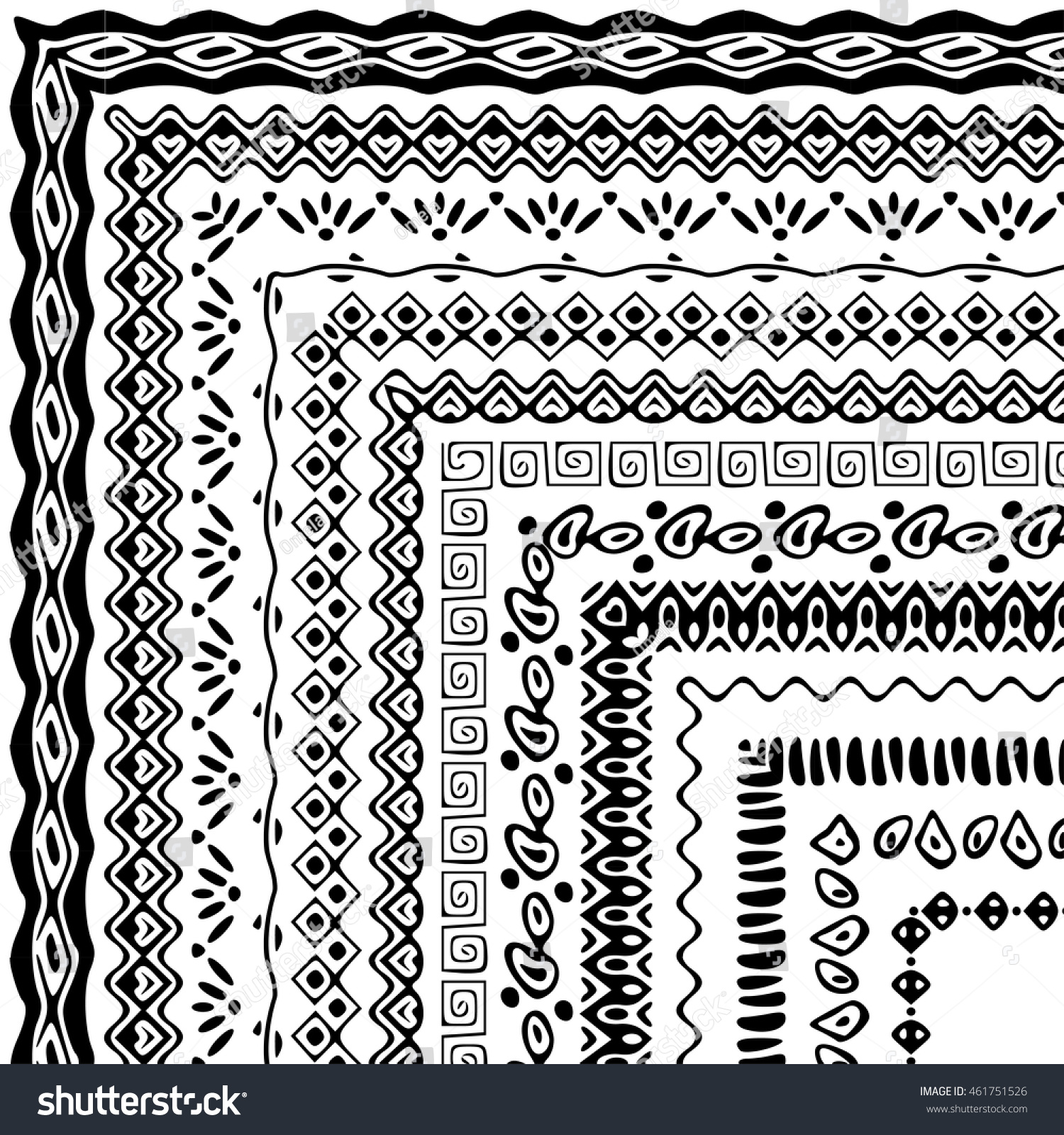 Vector Brushes Collection Boho Style African Stock Vector (Royalty Free ...