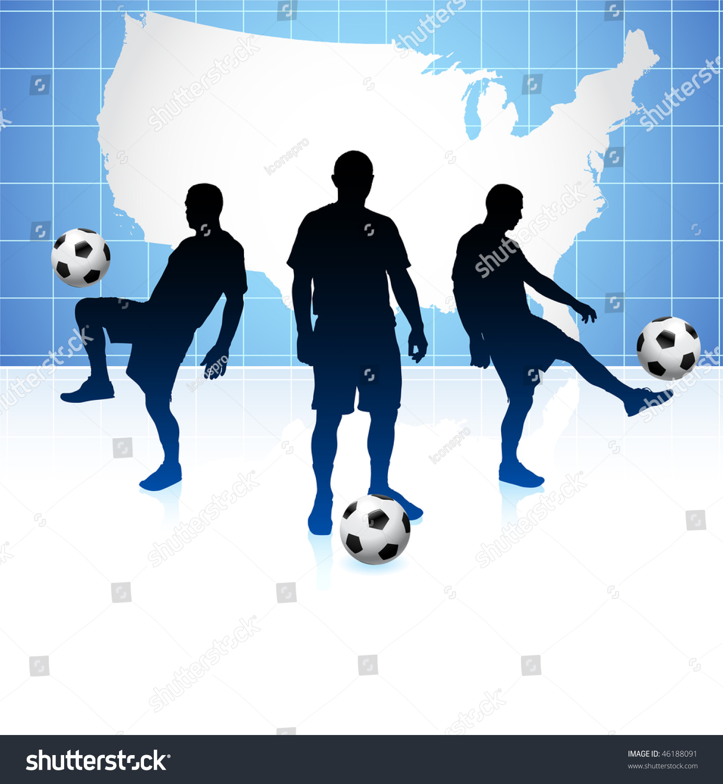 Soccer Team United States Map Original Stock Vector (Royalty Free