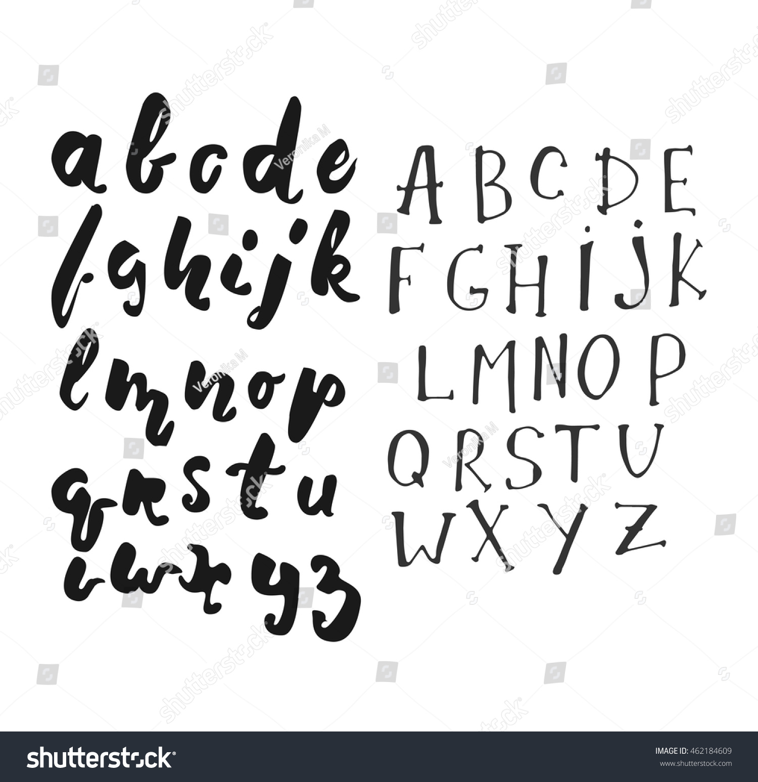 Hand Lettering Font Modern Hand Lettering Stock Vector (Royalty Free ...