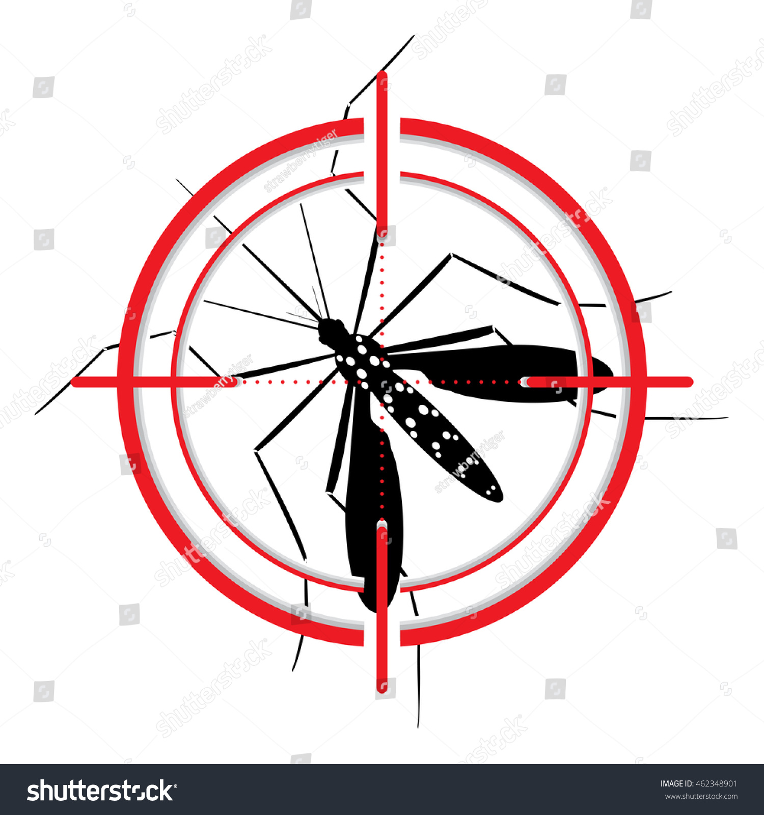 Aedes Aegypti Mosquito Stilt Target Sight Stock Illustration 462348901 ...