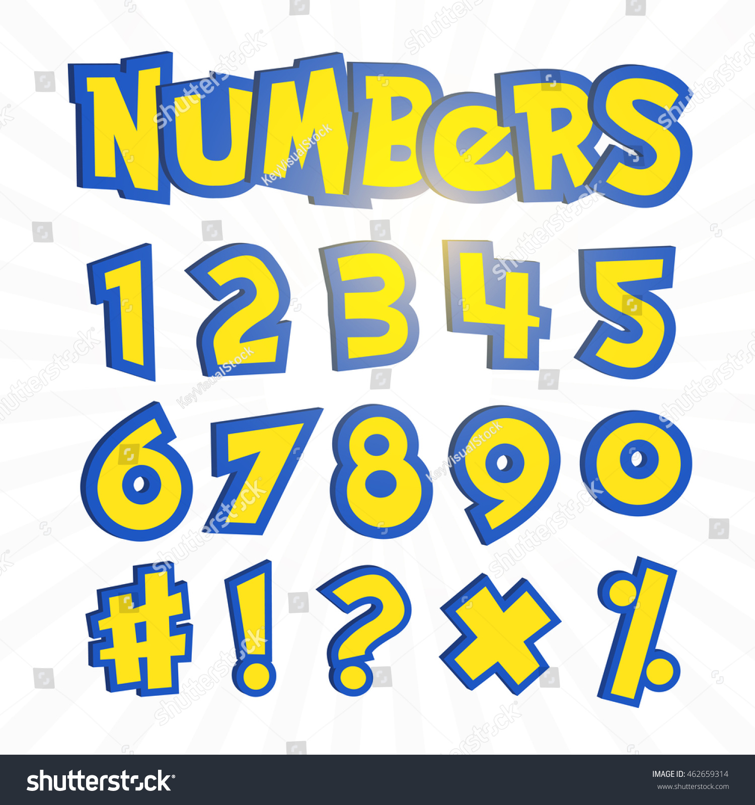 Numbers Pokemon Go Cartoon Style On Stock Vector Royalty Free