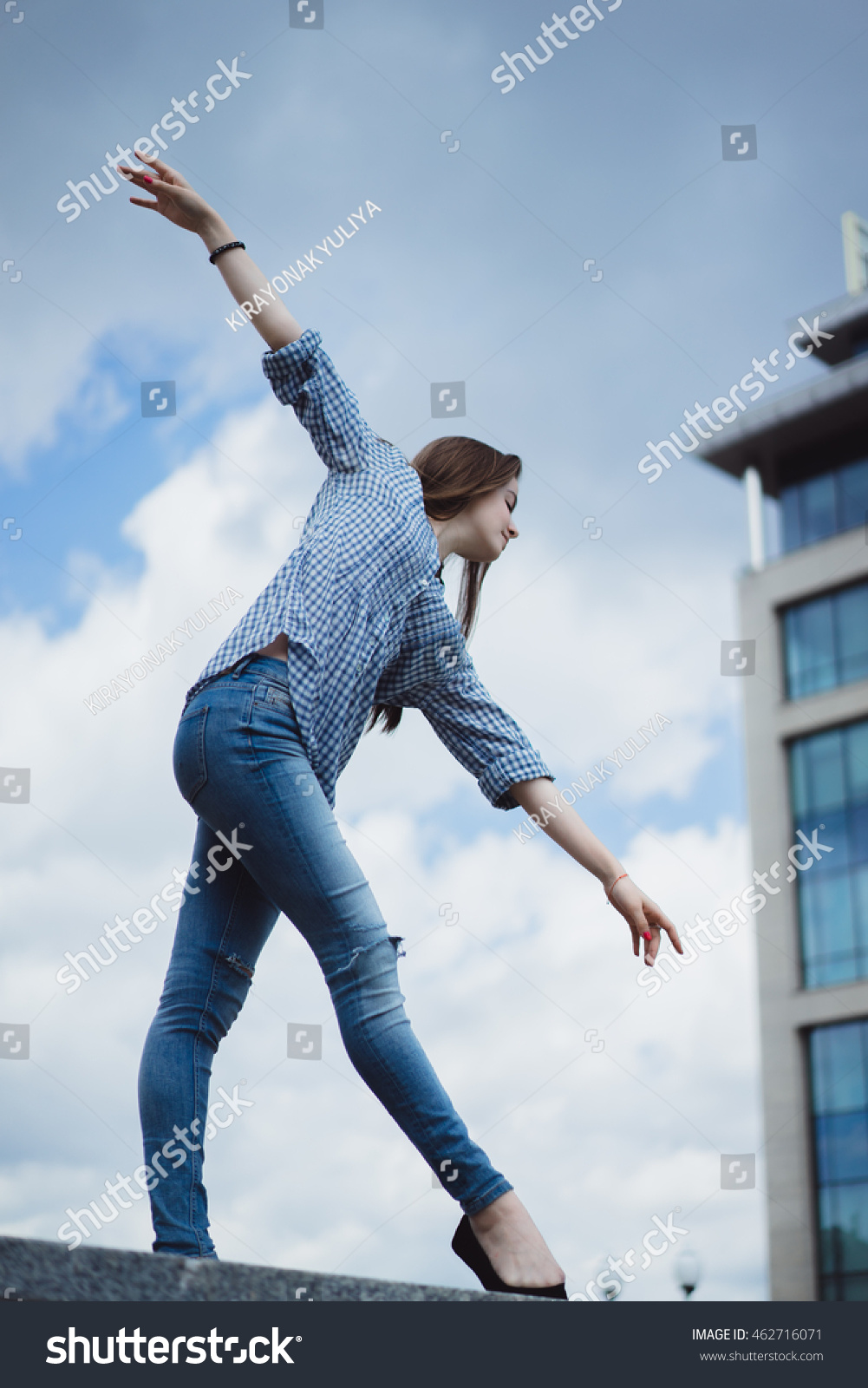 Young Ballet Dancer Posing On Pedestrian Stock Photo 462716071 ...