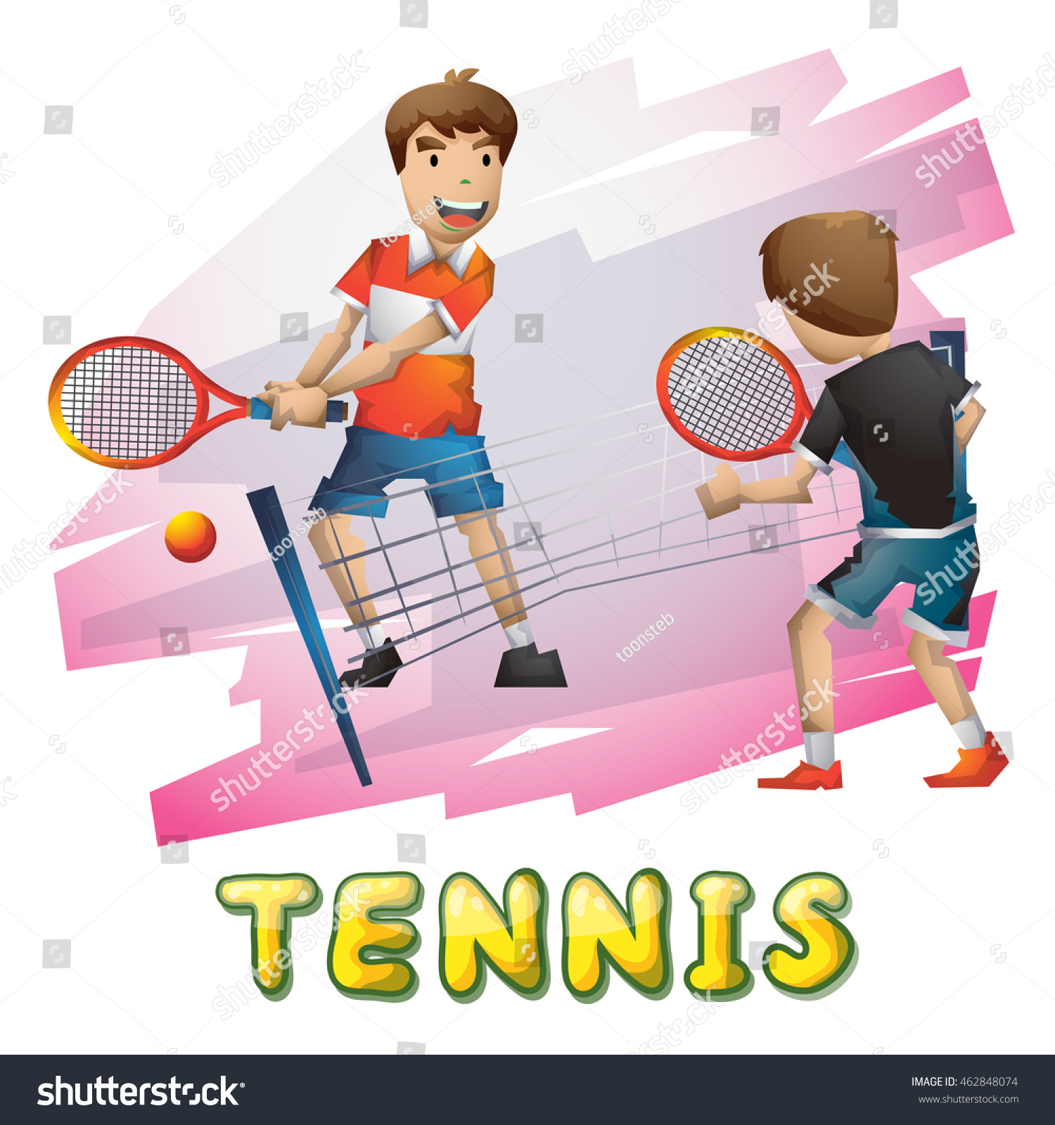 Cartoon Vector Tennis Sport Separated Layers Stock Vector (Royalty Free ...