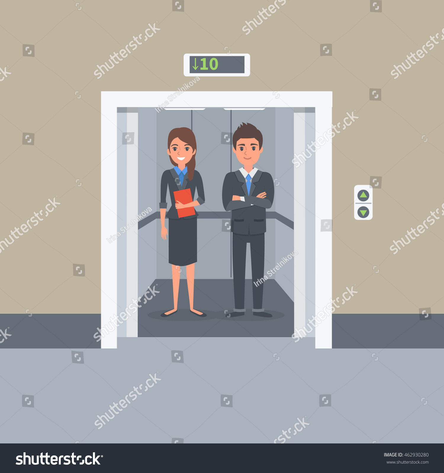 Business People Office Building Elevator Stock Illustration 462930280 ...