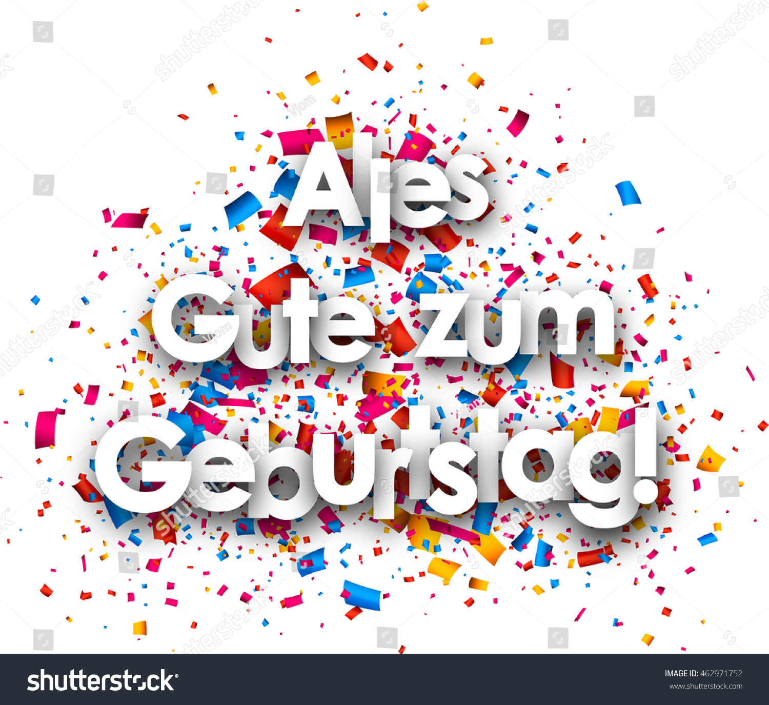 Happy Birthday Paper Card Color Confetti Stock Vector (Royalty Free ...