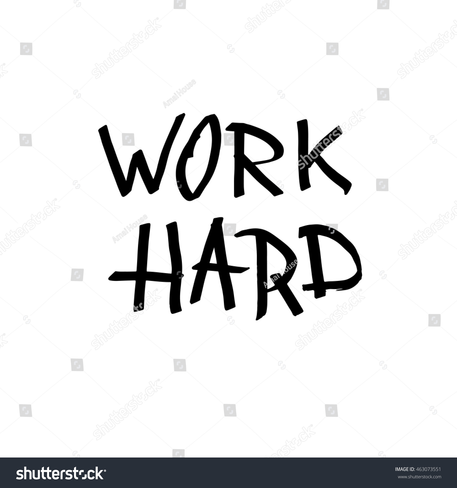 Work Hard Ink Hand Lettering Modern Stock Vector (Royalty Free ...