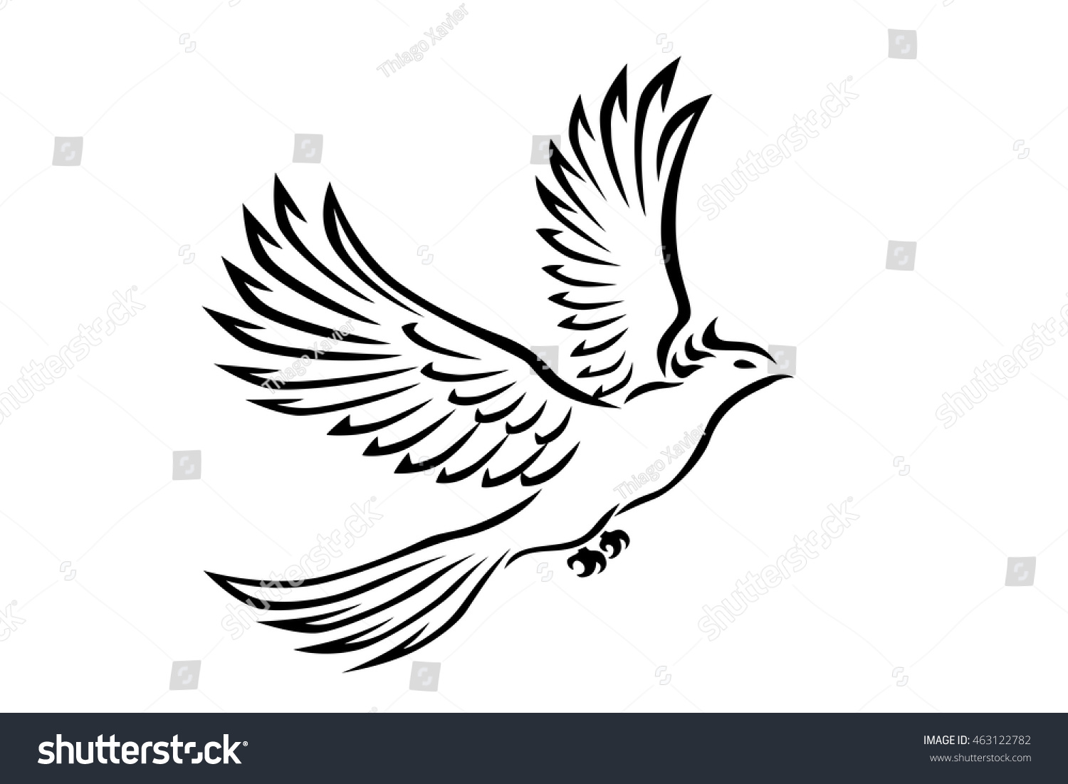 Bird Tattoo Vector Stock Vector (Royalty Free) 463122782 | Shutterstock