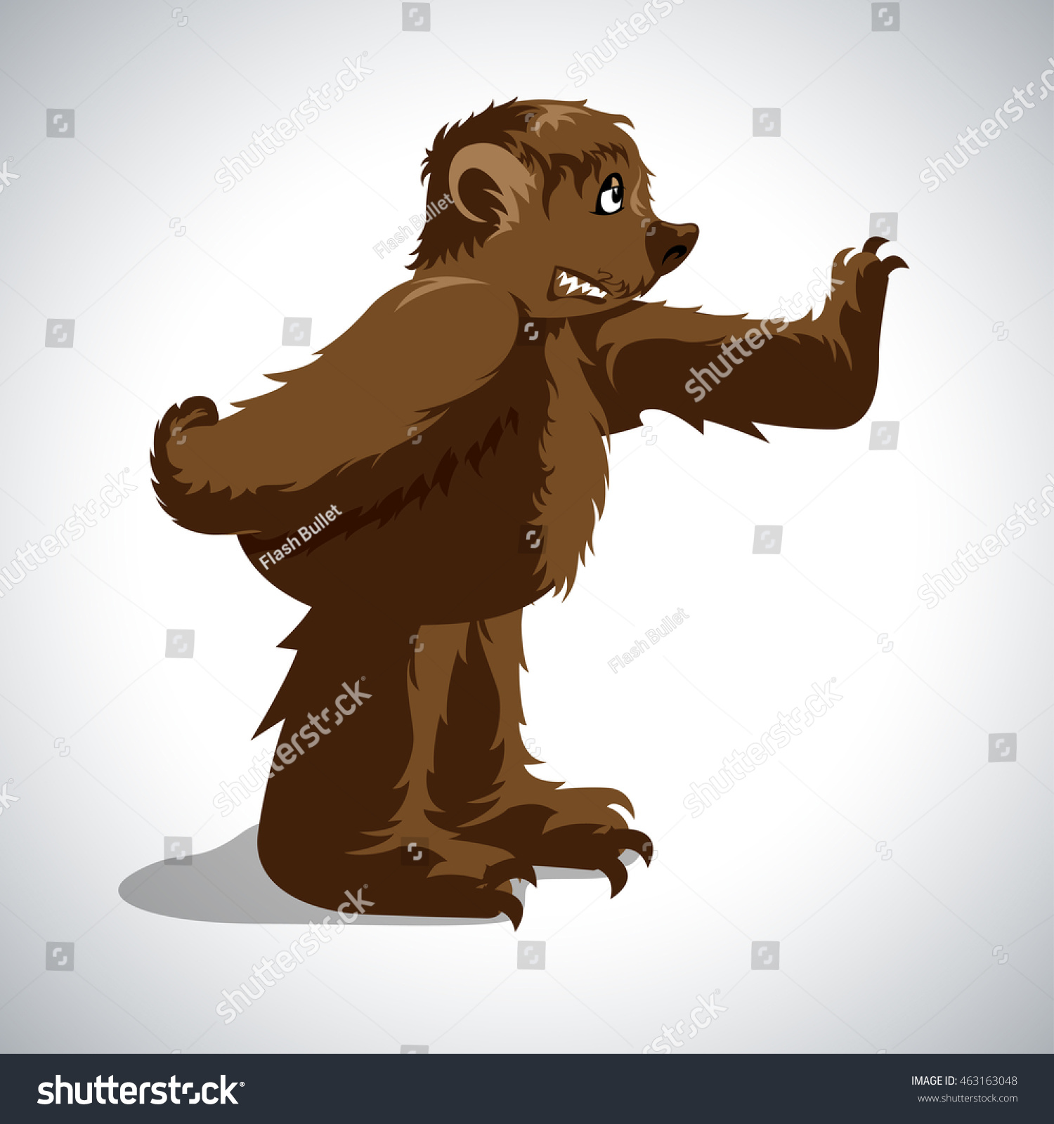 Bear Stops Vector Illustration Flat Cartoon Stock Vector (Royalty Free ...