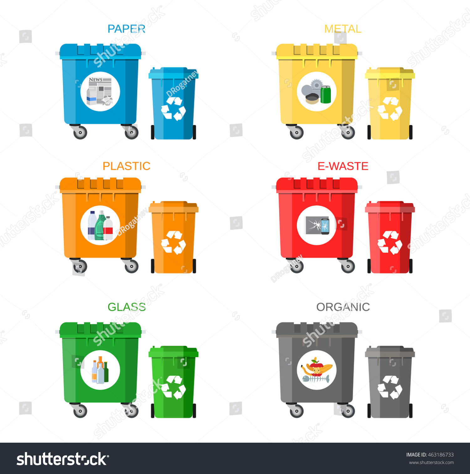 Waste Management Concept Waste Segregation Separation Stock Vector ...