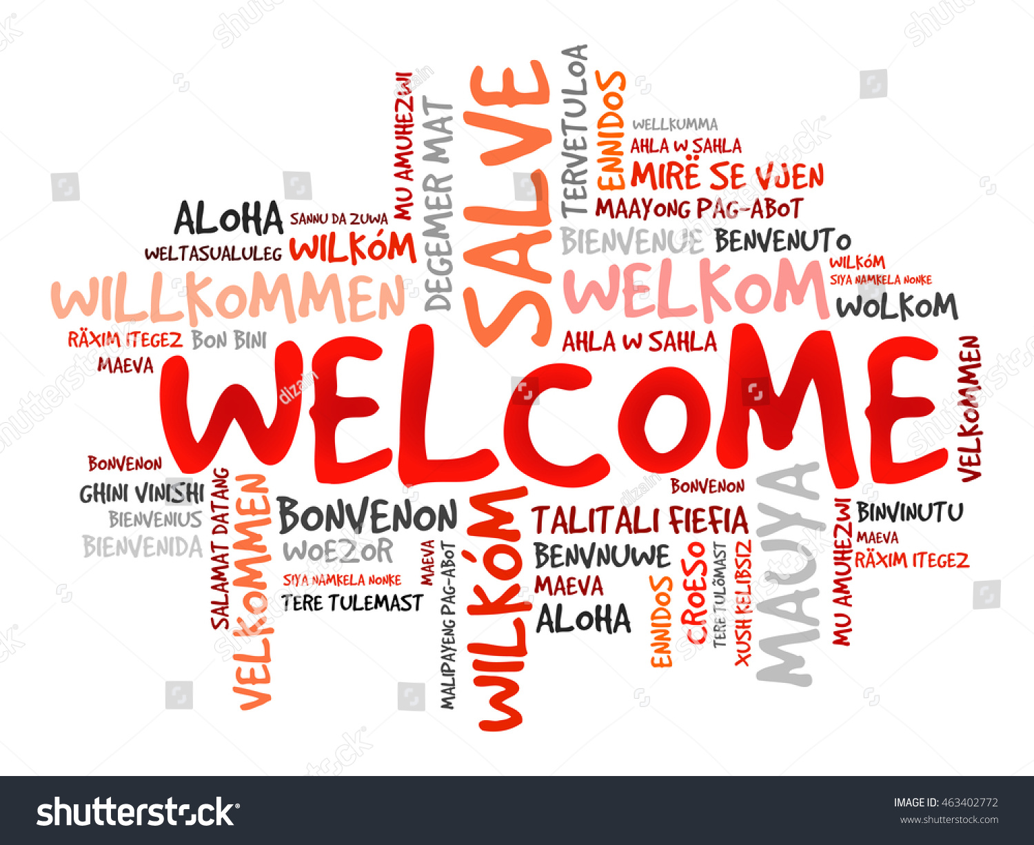 Welcome Word Cloud Different Languages Concept Stock Illustration ...