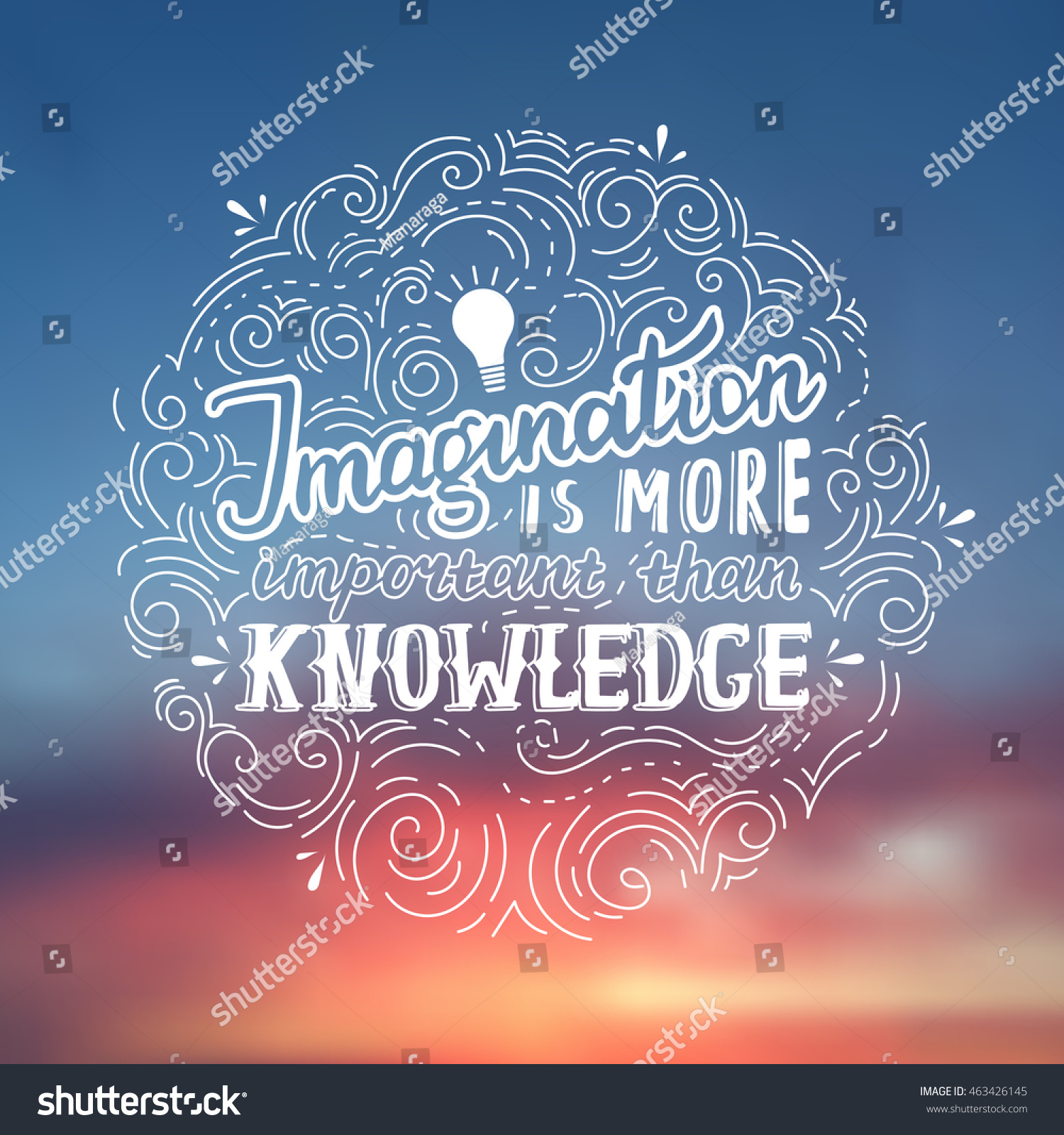 imagination-more-important-than-knowledge-einstein-stock-vector