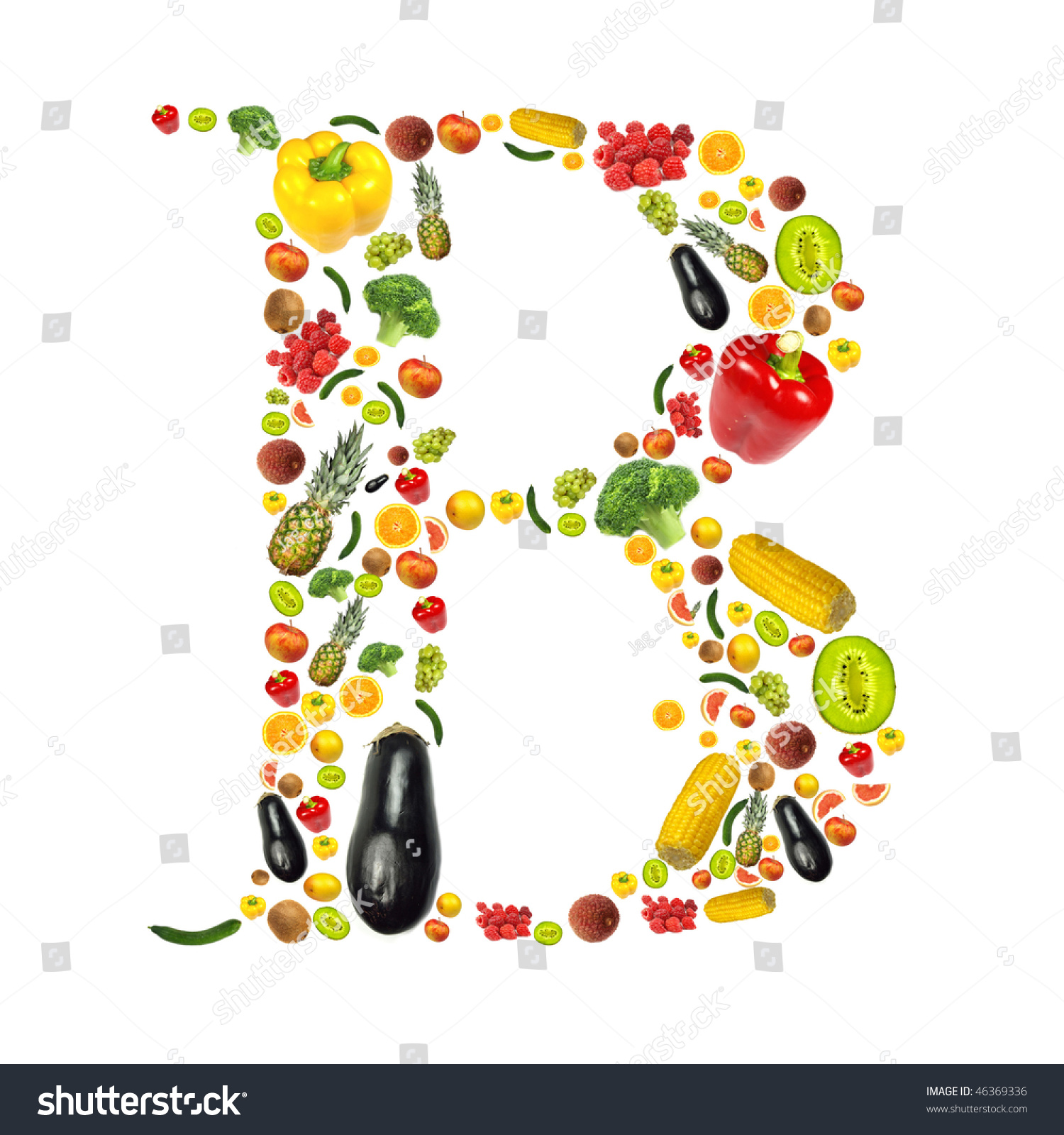 Letter B Made Fruit Vegetable Stock Photo 46369336 | Shutterstock