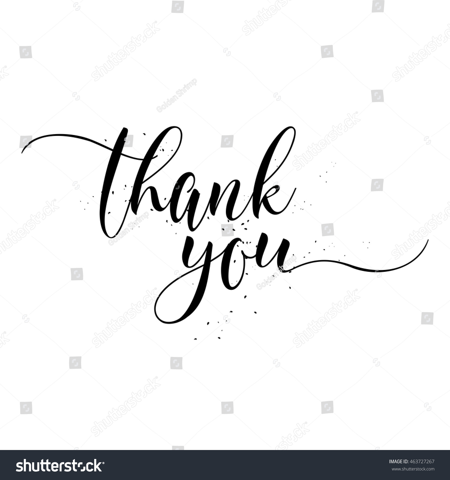 Thank You Calligraphy Sign Brush Painted Stock Vector (Royalty Free ...