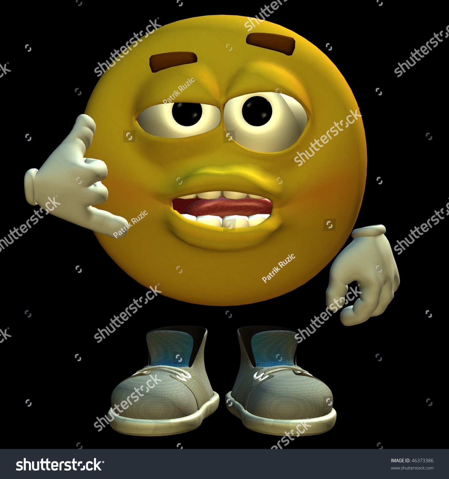 3d Rendered Emoticon On Black Background Stock Illustration 46373386 ...