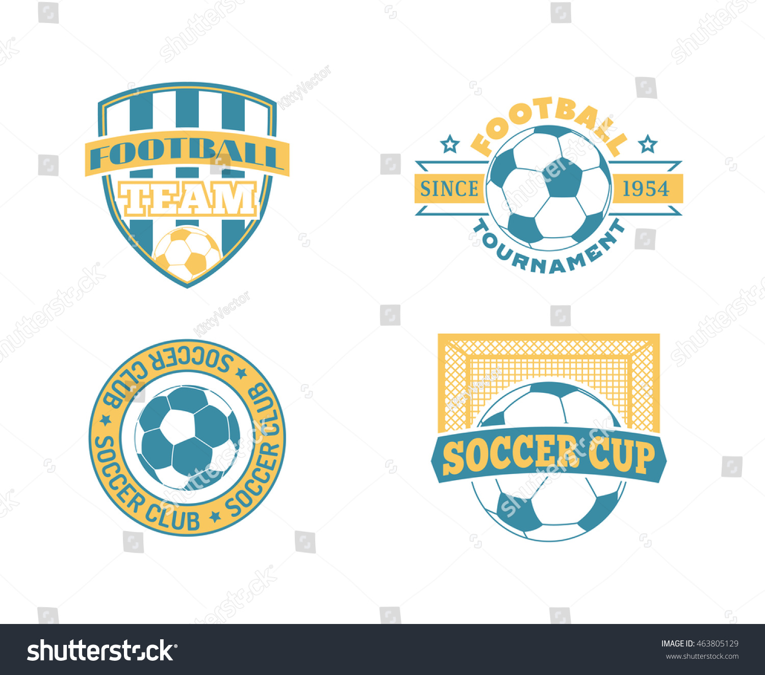 Set European Football Soccer Labels Emblems Stock Vector (Royalty Free ...