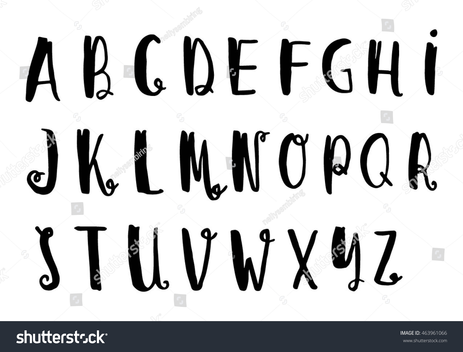 Vector Hand Drawn Alphabet On White Stock Vector (Royalty Free ...