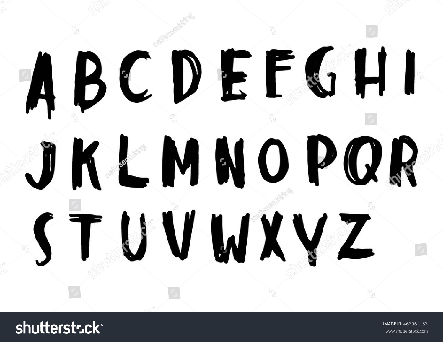 Vector Hand Drawn Alphabet On White Stock Vector (Royalty Free ...