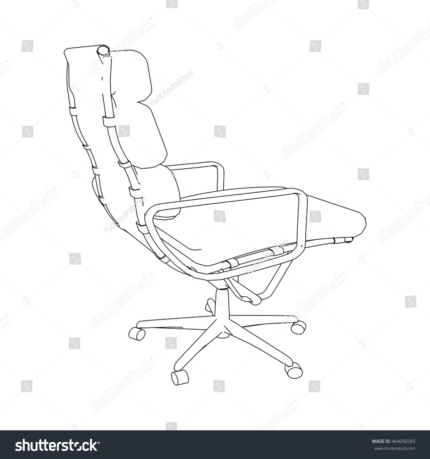 Office Chair Sketch Vector Stock Vector (Royalty Free) 464056583 ...