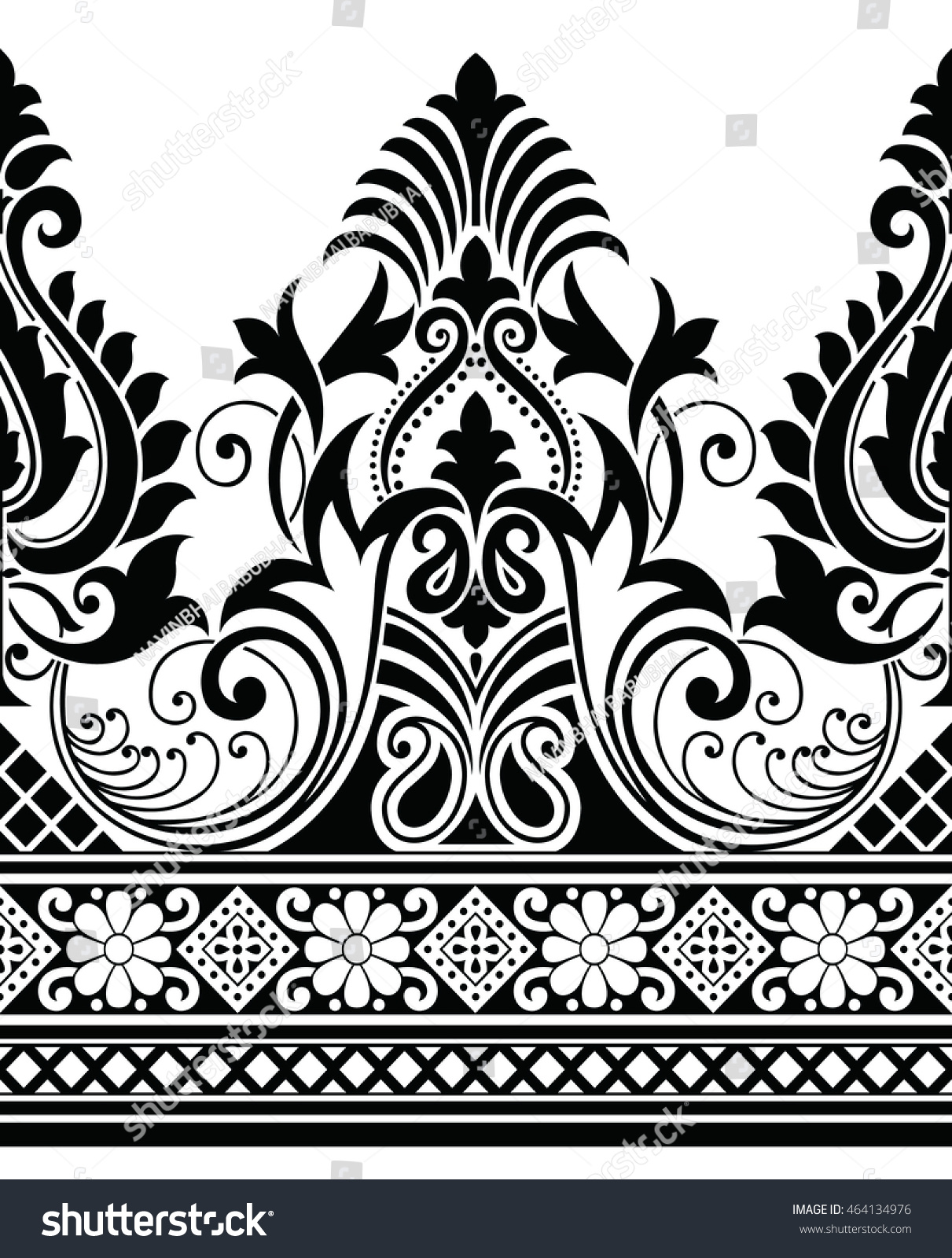 Paisley Indian Motif Stock Vector (Royalty Free) 464134976 | Shutterstock