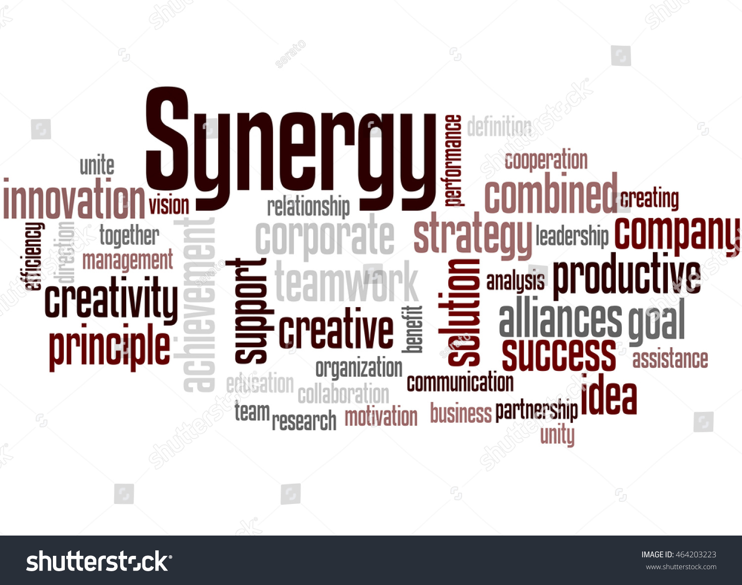 Synergy Word Cloud Concept On White Stock Illustration 464203223 ...