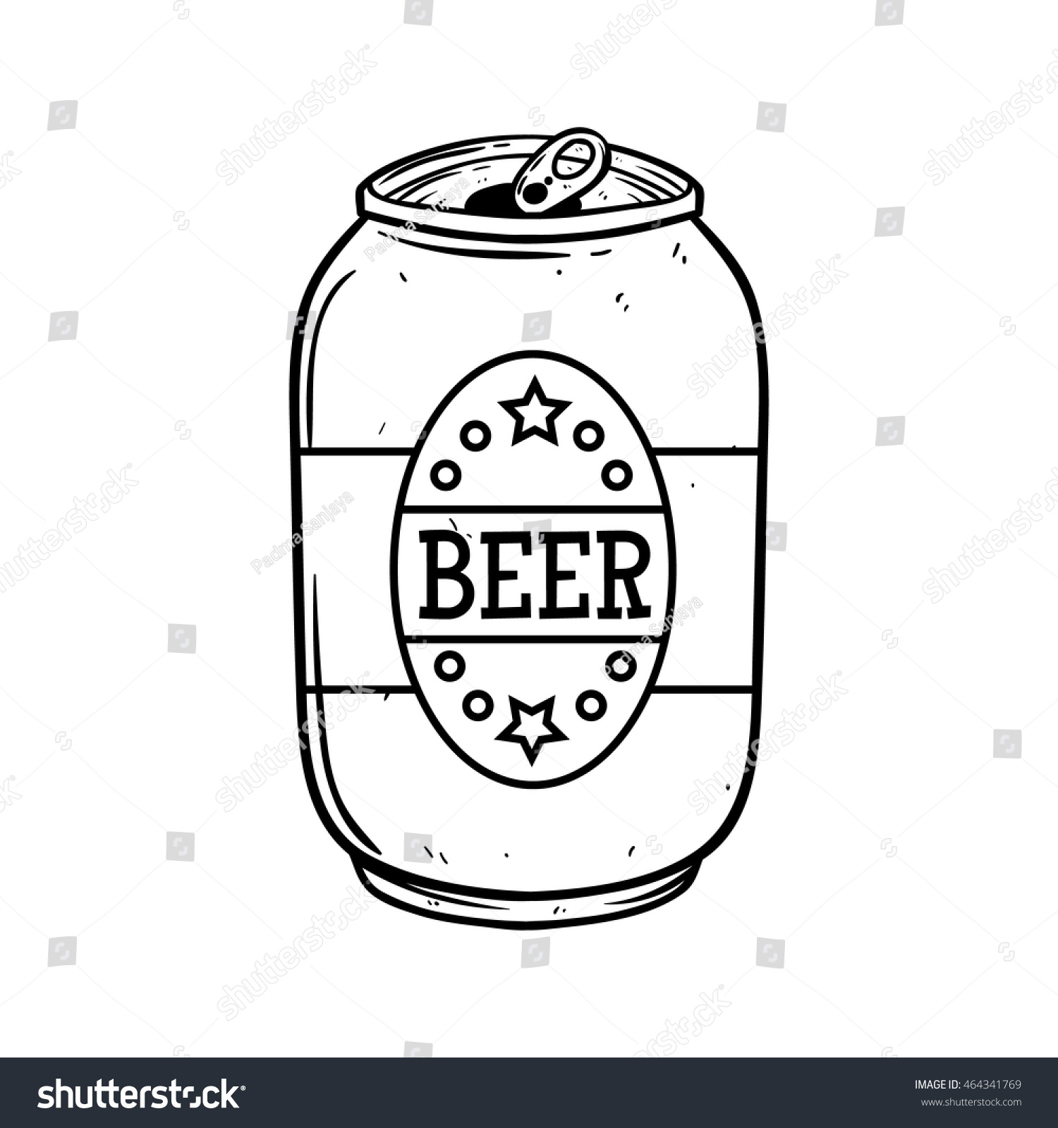 Beer Can Using Hand Drawing Style Stock Vector (Royalty Free) 464341769 ...