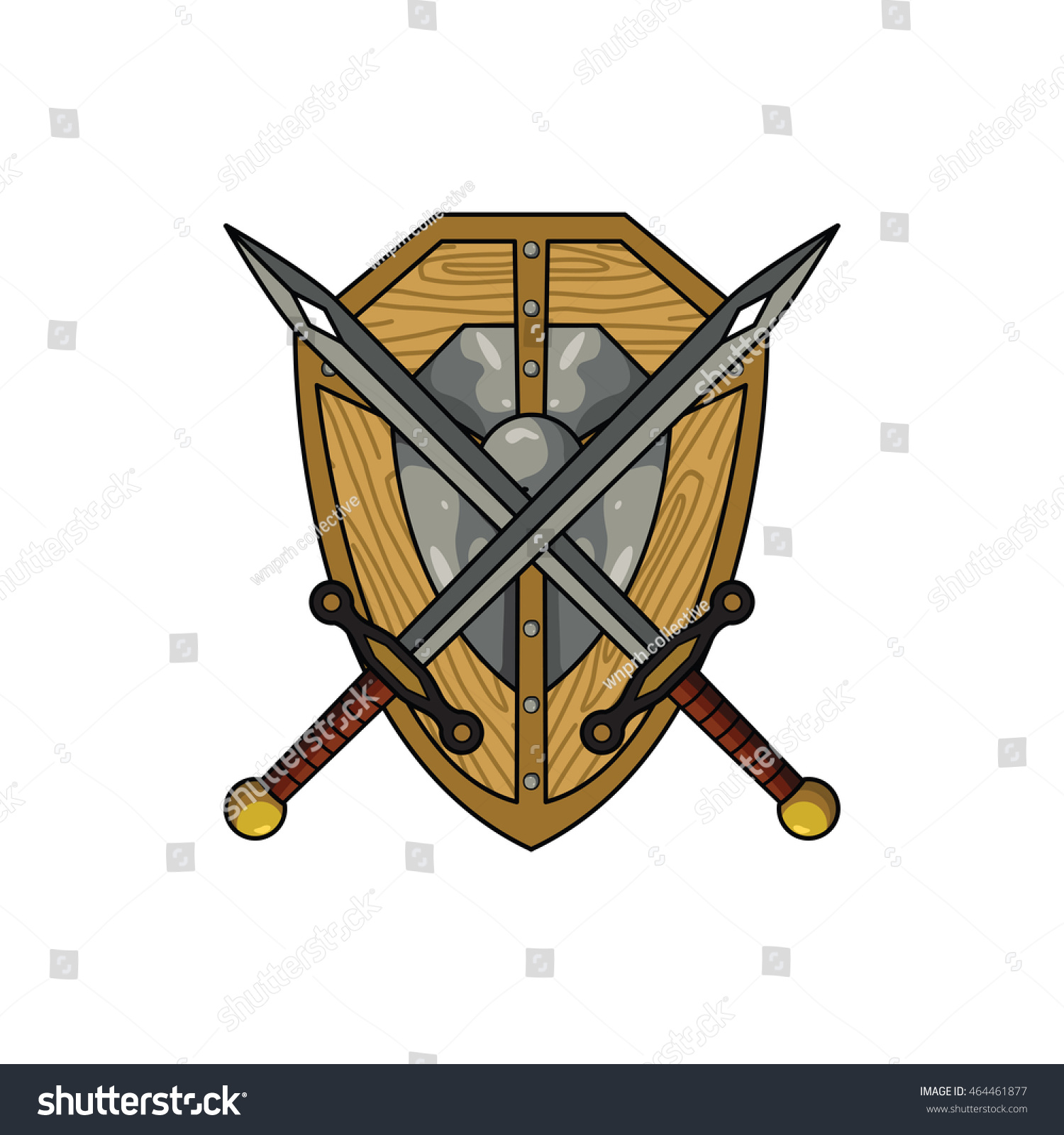 Swords Shield Vector Stock Vector (Royalty Free) 464461877 | Shutterstock