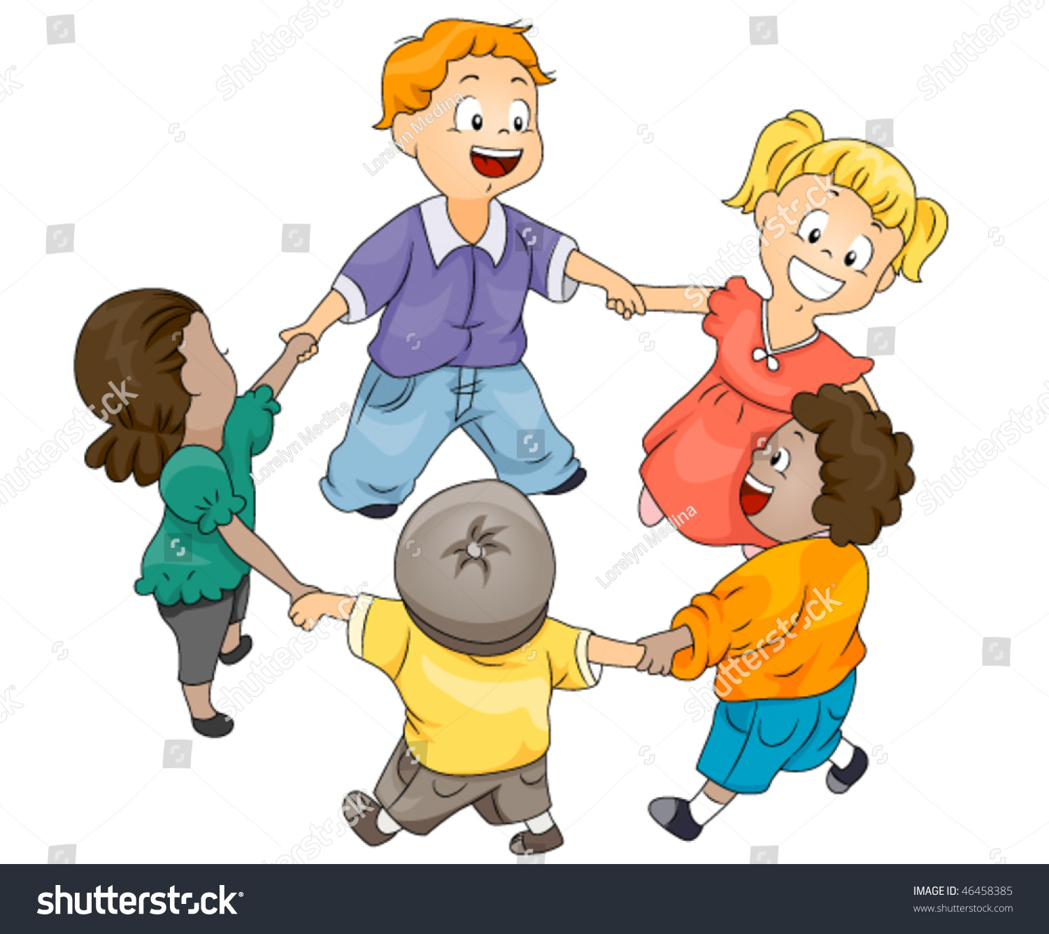 Children Circle Vector Stock Vector (royalty Free) 46458385 