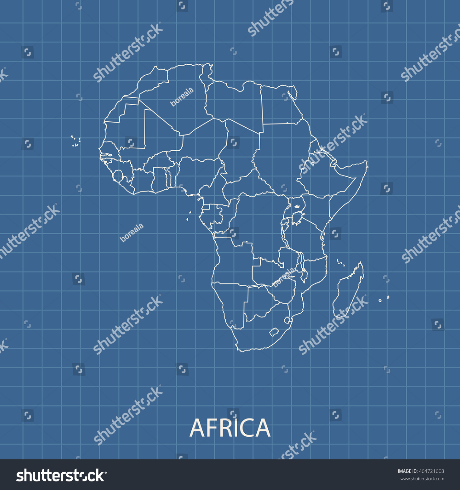 Map Africa Stock Vector Royalty Free 464721668 Shutterstock 2280