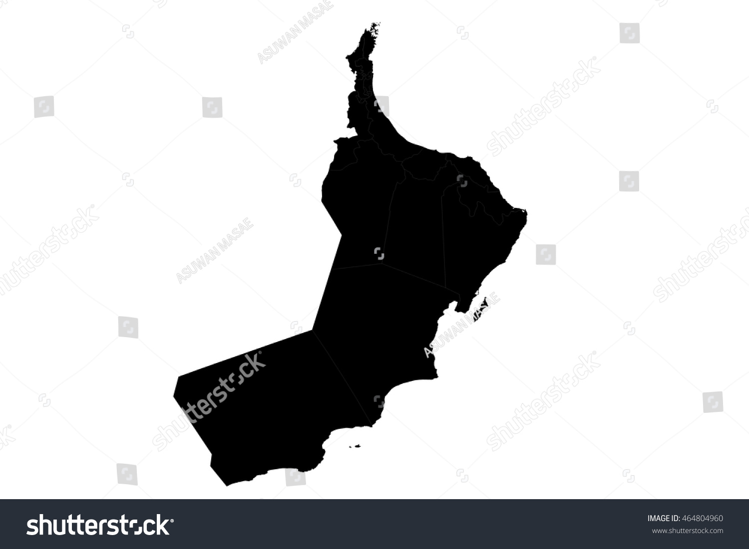 High Detailed Vector Map Oman Stock Vector Royalty Free Shutterstock