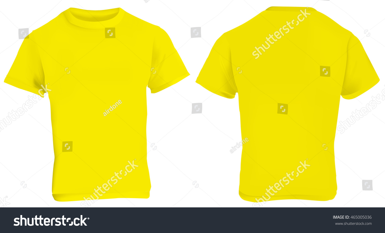 Vector Illustration Blank Yellow Men Tshirt Stock Vector (Royalty Free ...