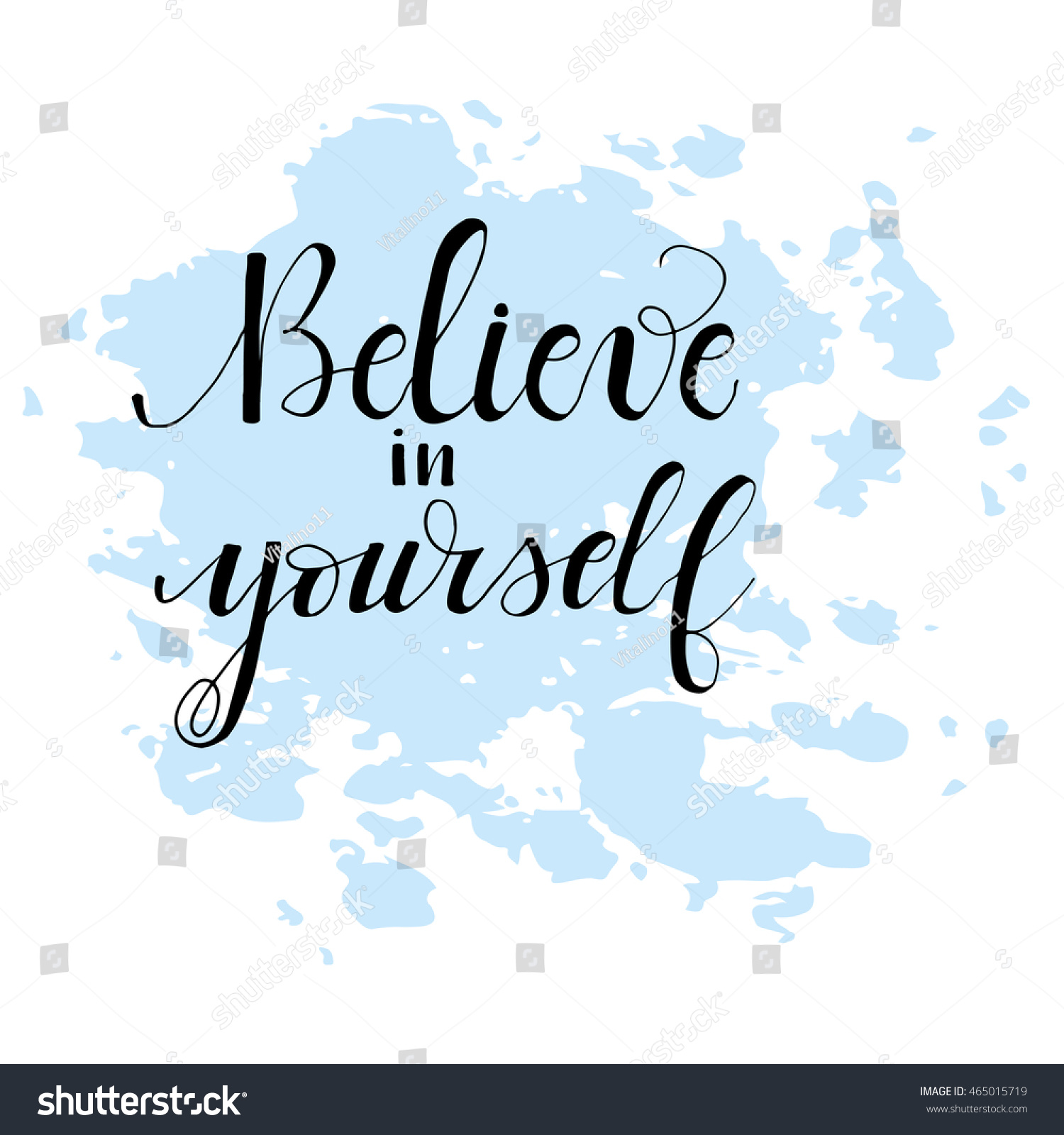 Believe Yourself Card Inspirational Motivational Quote Stock Vector ...