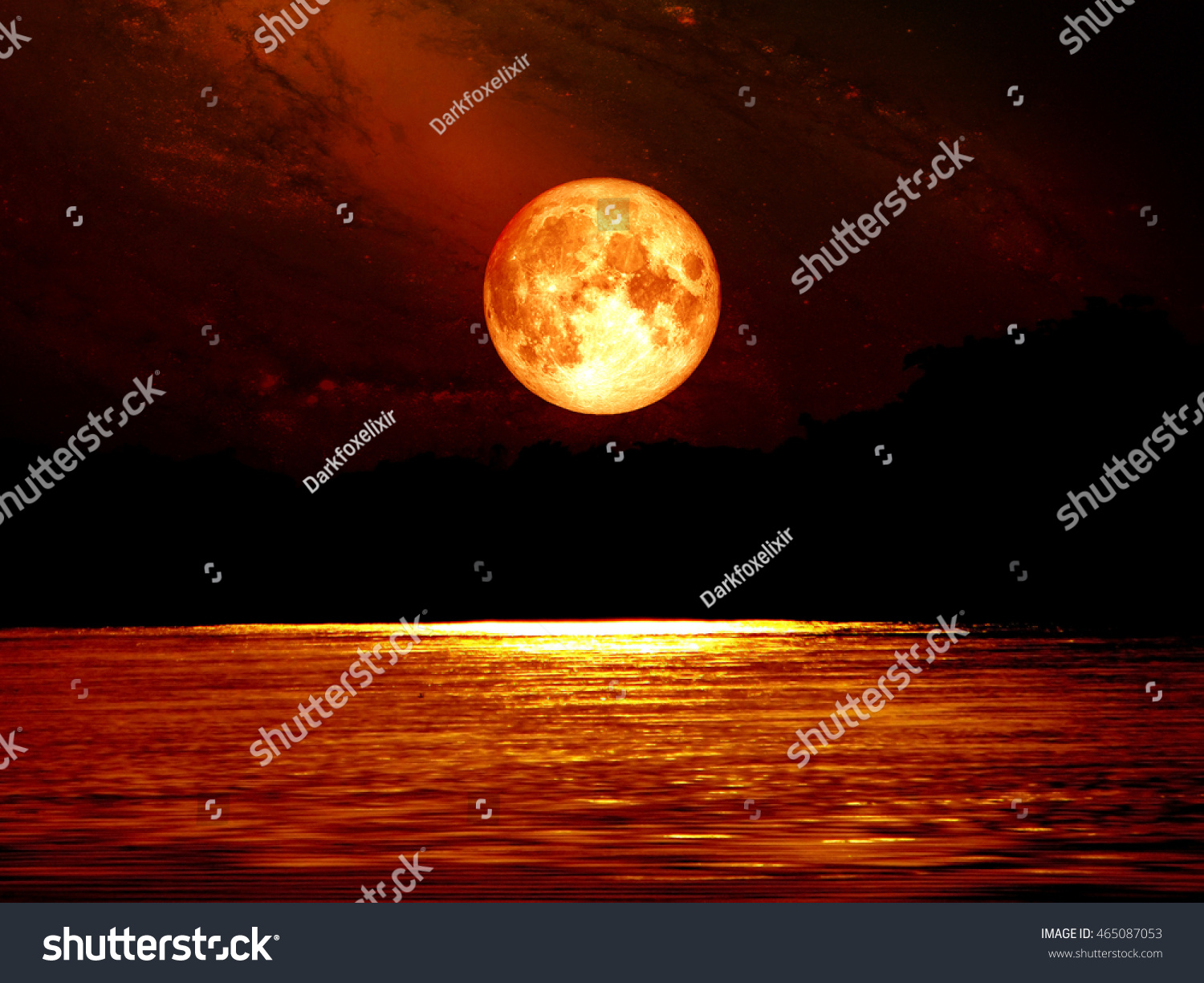 Full Blood Moon Sky Moonlight On Stock Photo 465087053 | Shutterstock