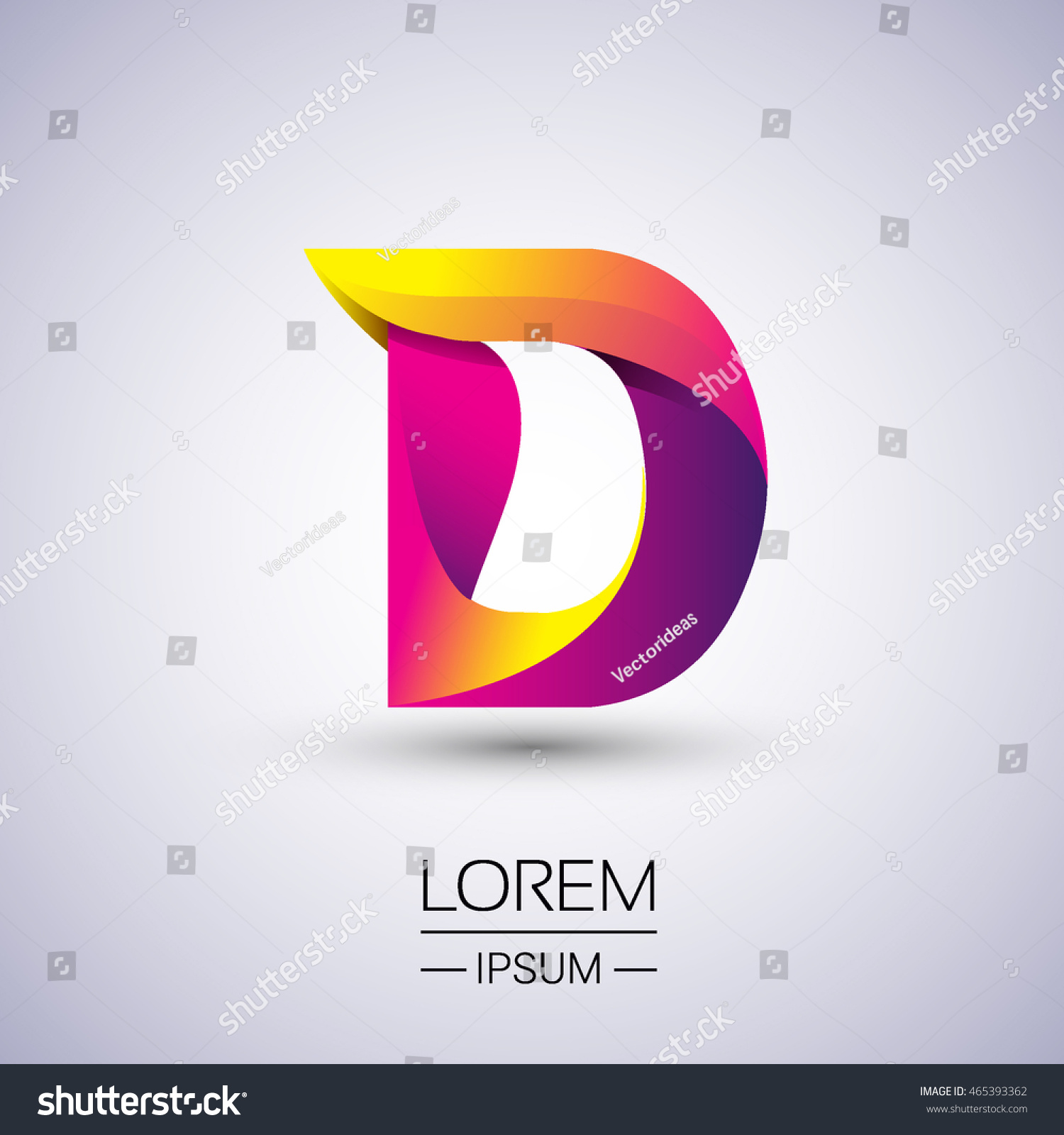 D Letter Colorful Logo Vector Design Stock Vector (Royalty Free ...
