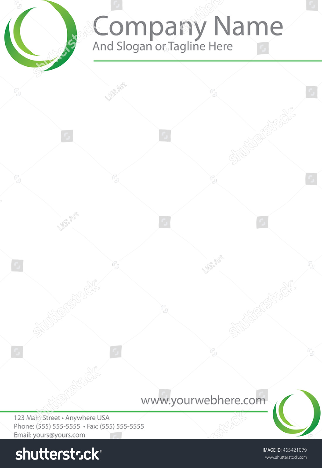 Green Swirl Logo Letterhead Stock Vector (Royalty Free) 465421079 ...