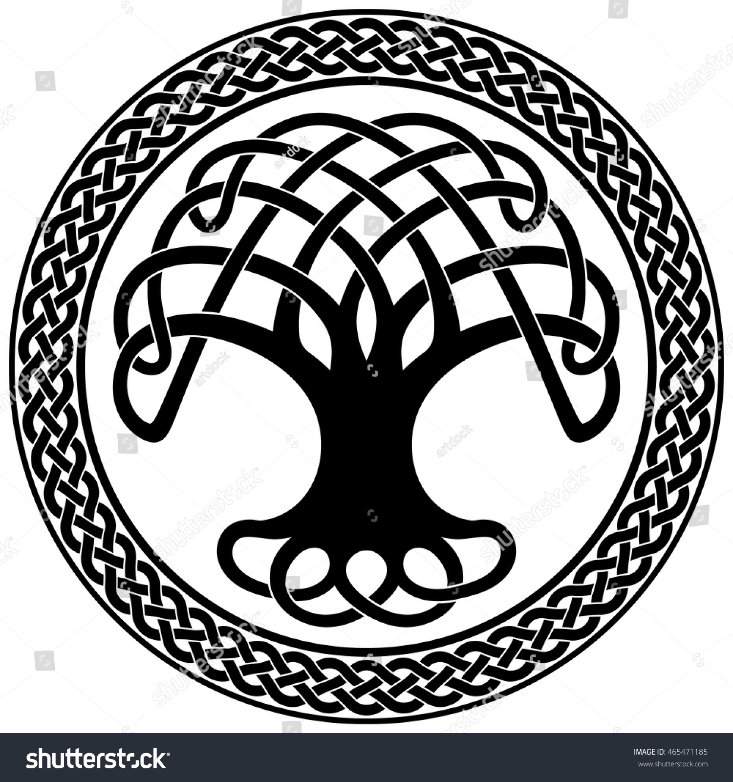 Vector Ornament Decorative Round Celtic Tree Stock Vector Royalty Free 465471185 Shutterstock 9137