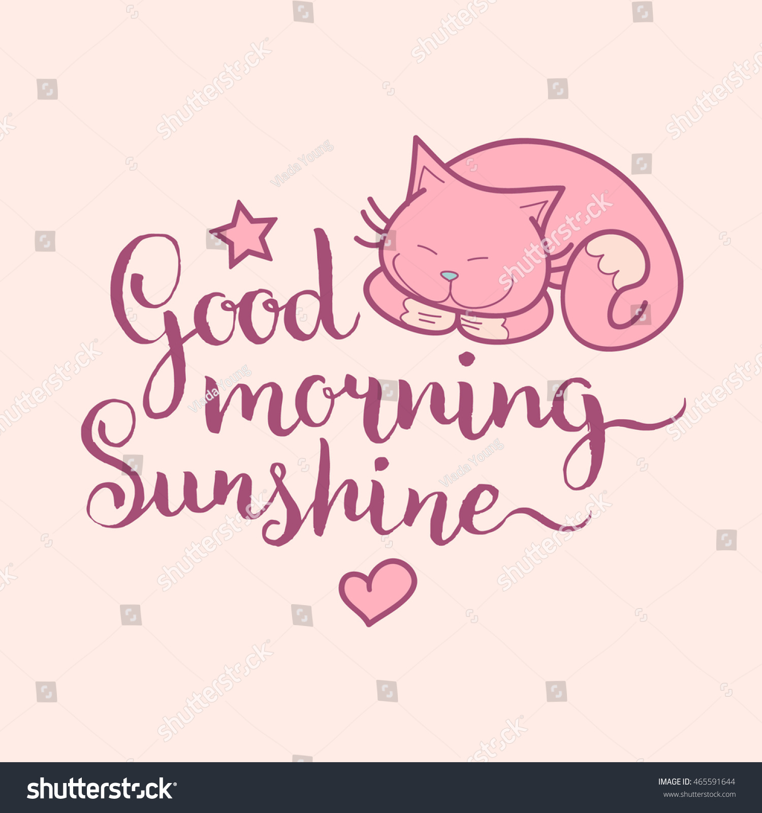 Good Morning Sunshine Hand Lettering Vector Stock Vector (Royalty Free ...