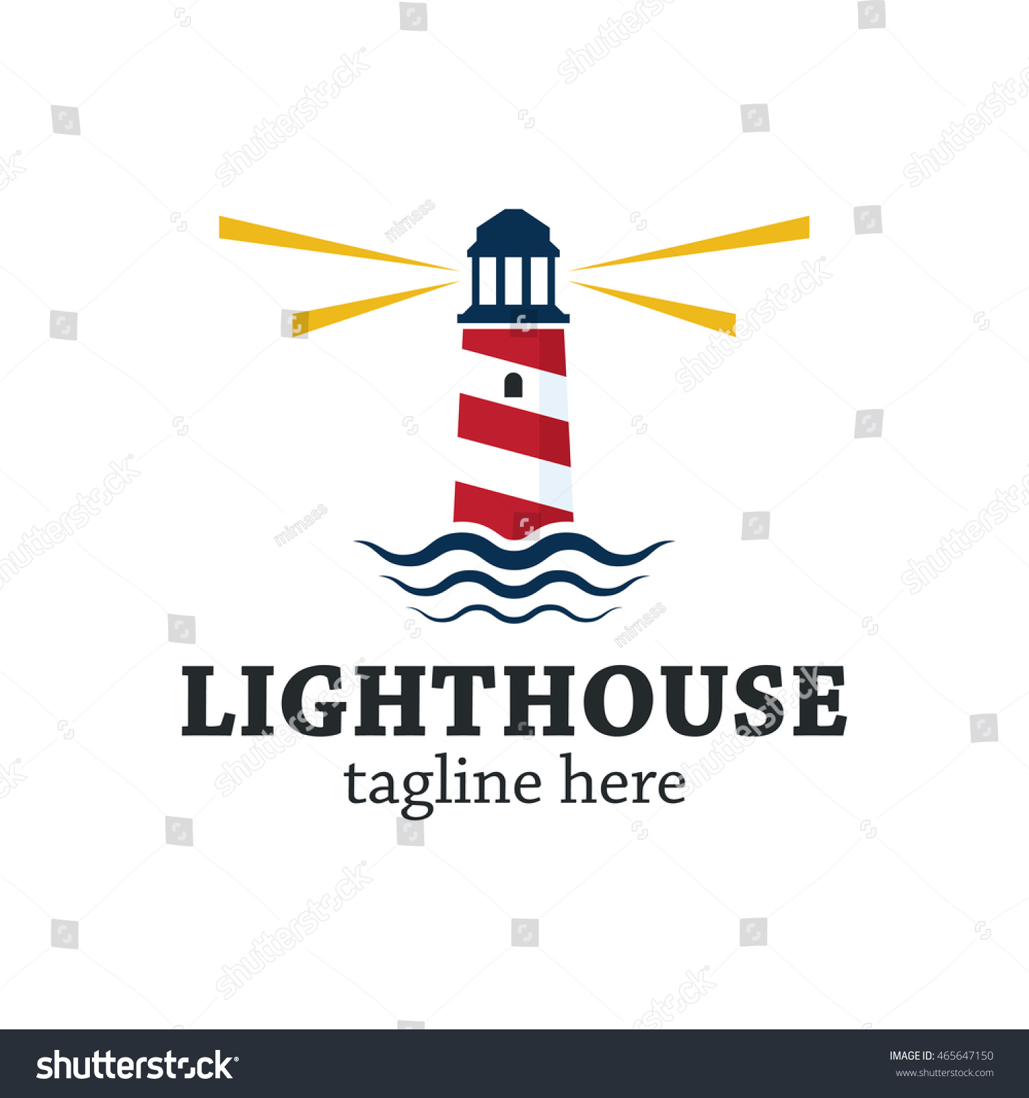 Lighthouse Logo Design Template Stock Vector (Royalty Free) 465647150 ...