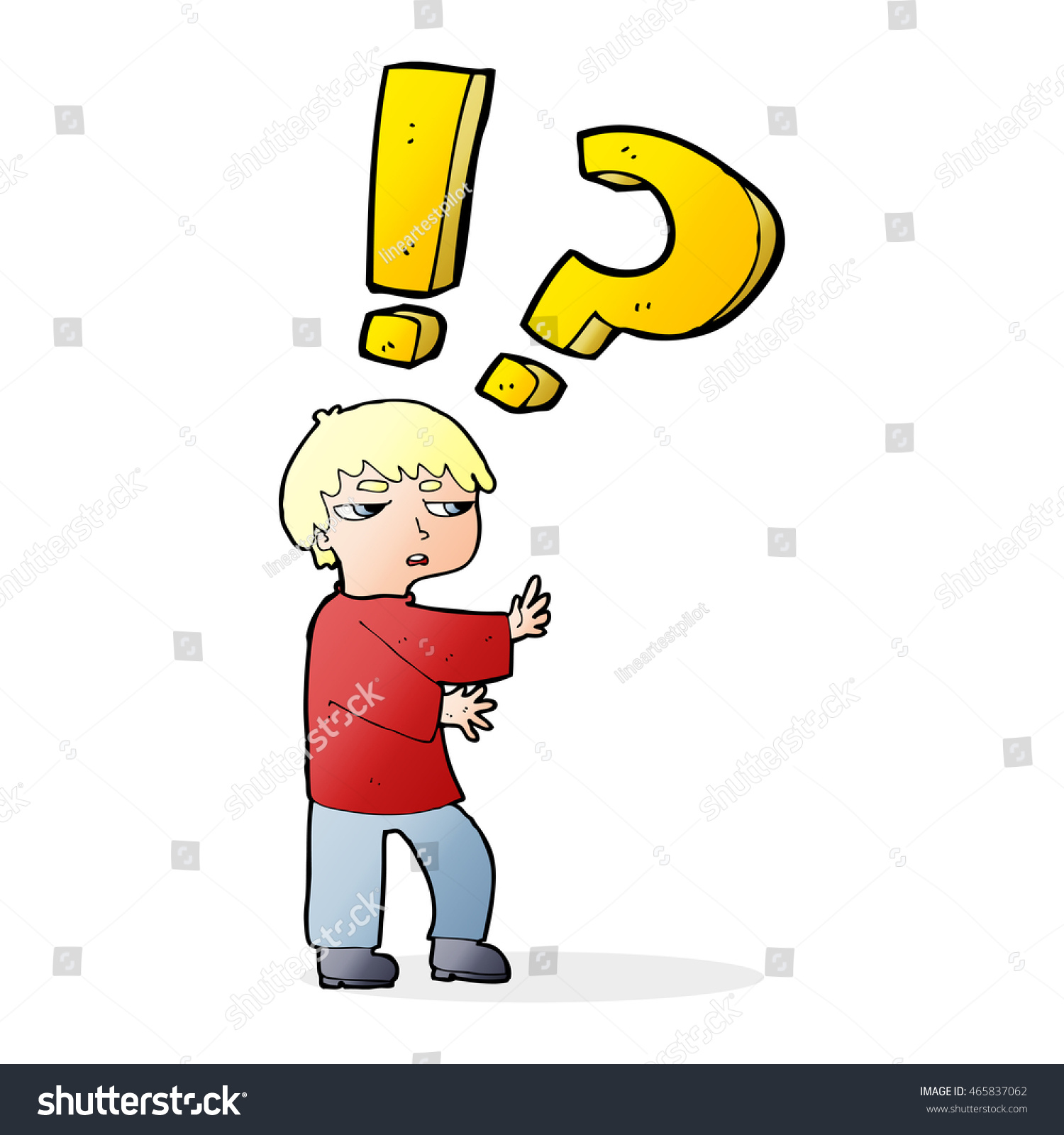 Cartoon Confused Boy Stock Illustration 465837062 Shutterstock 3439