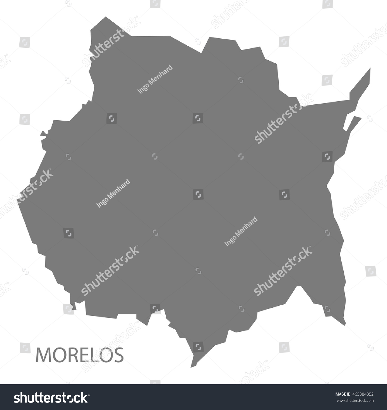 Morelos Mexico Map Grey Stock Vector Royalty Free 465884852 Shutterstock 3419