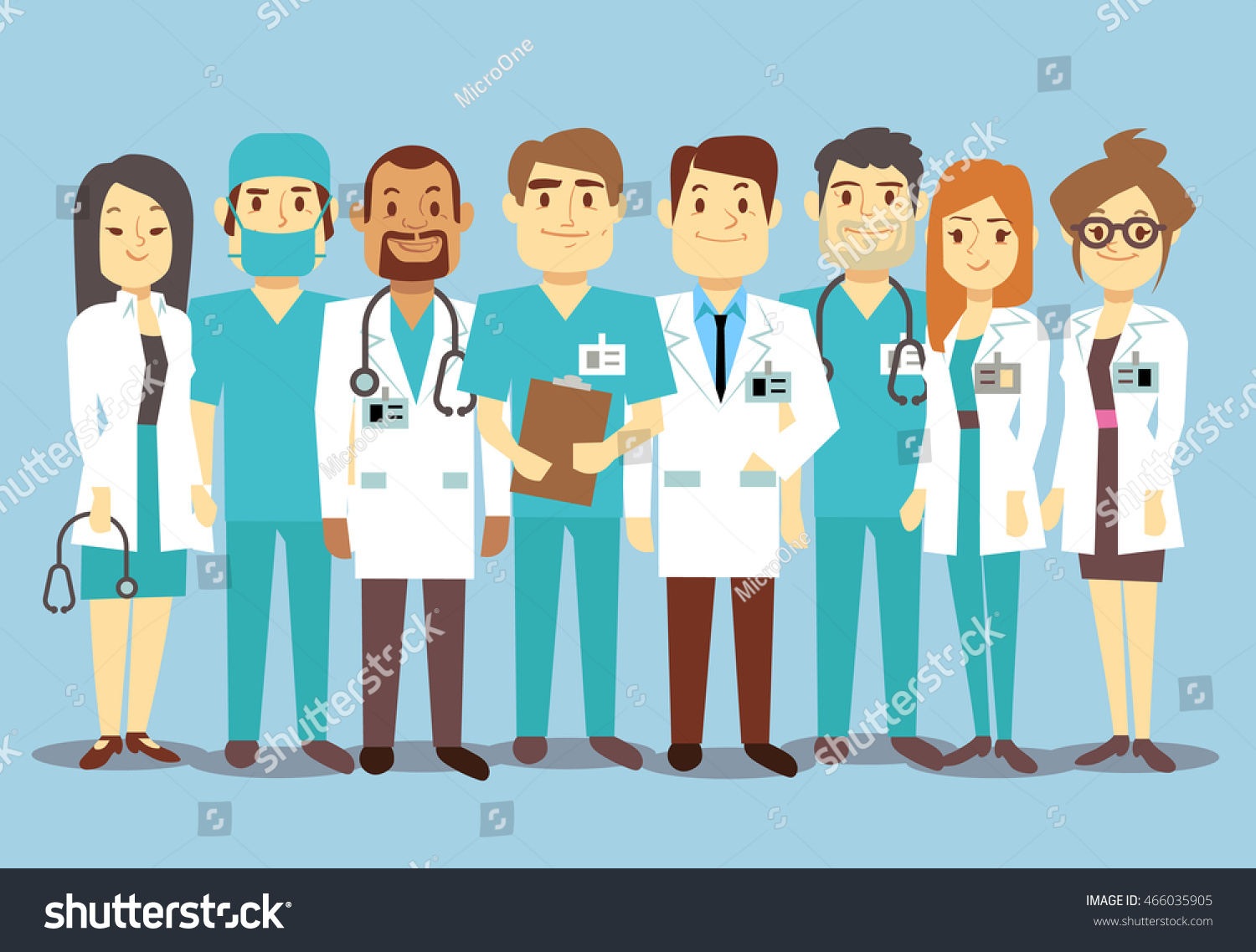 Hospital Medical Staff Team Doctors Nurses Stock Vector (Royalty Free ...