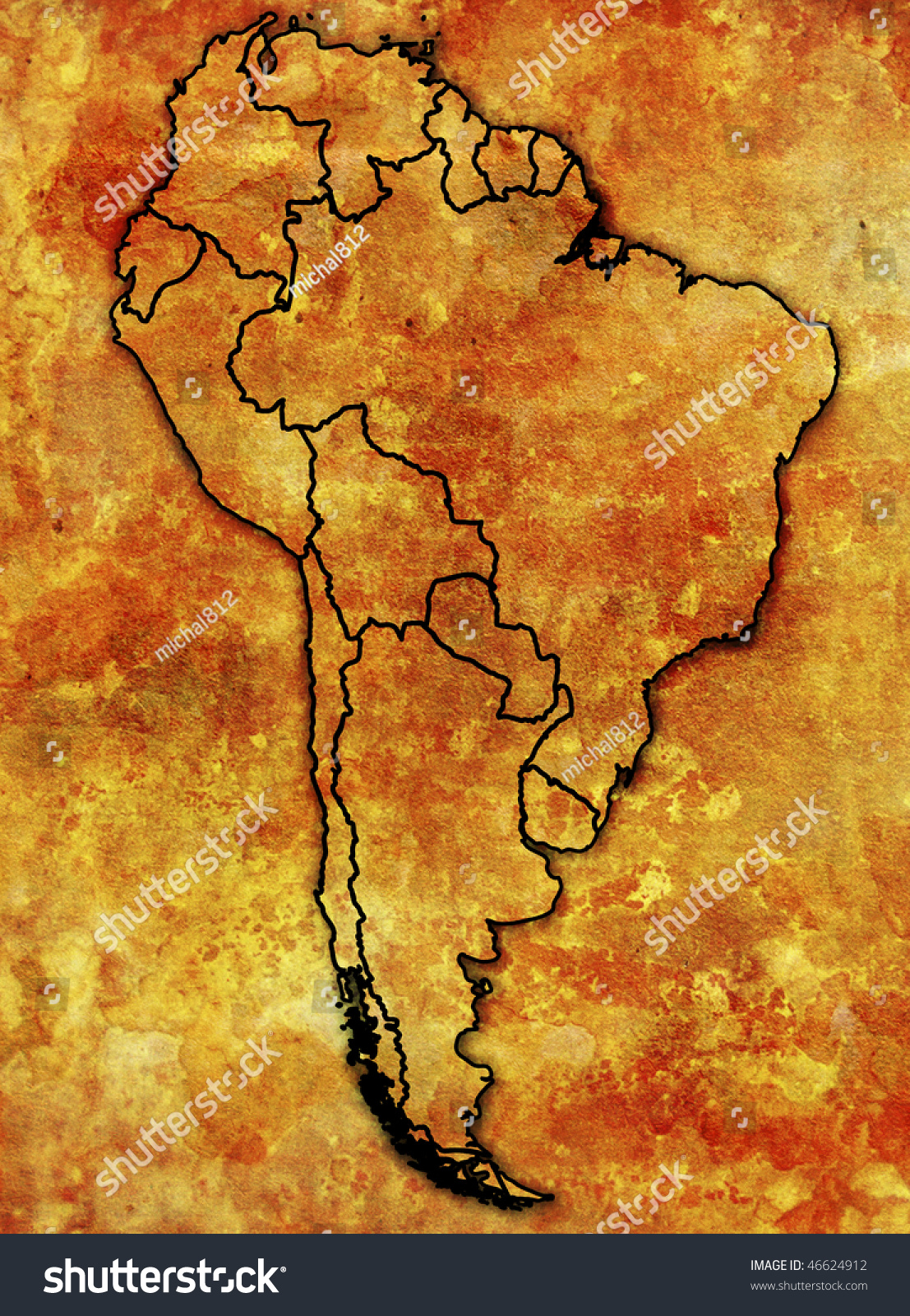 old-political-map-south-america-country-46624912-shutterstock